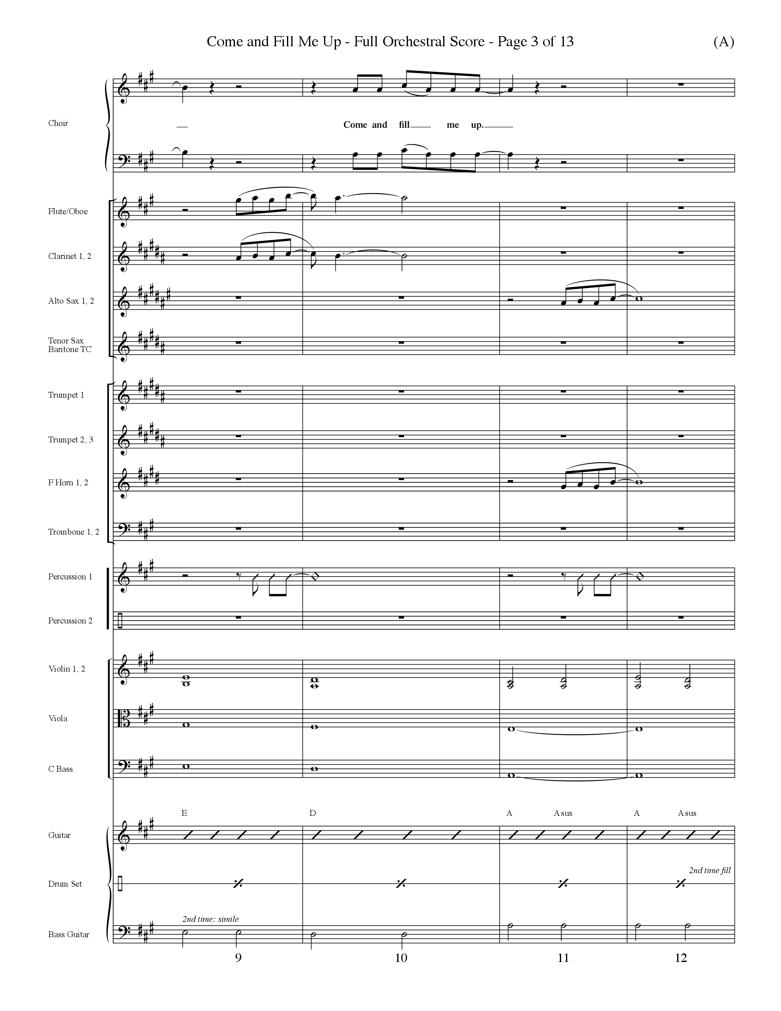 Come And Fill Me Up (Choral Anthem SATB) Conductor's Score (Word Music Choral / Orch. Dave Williamson)