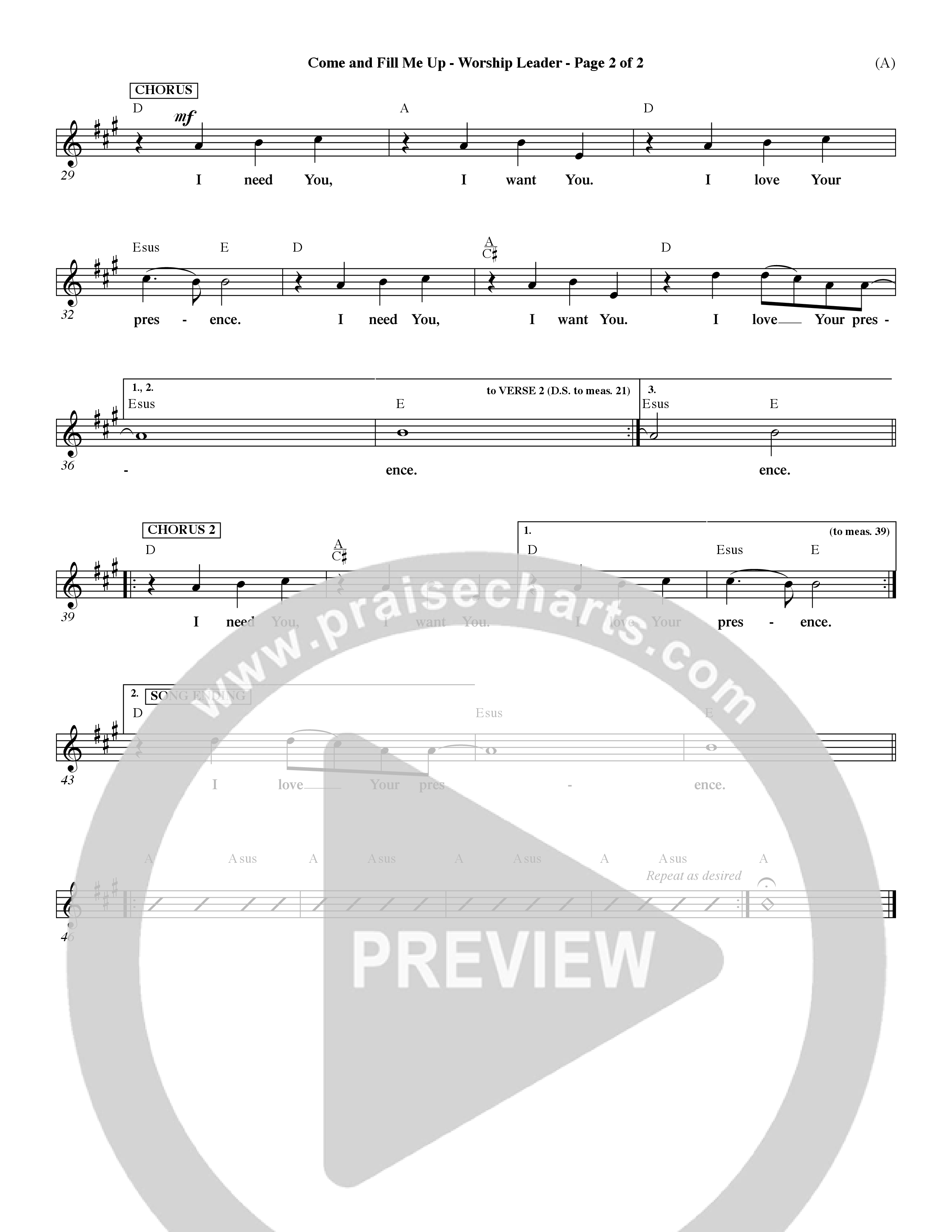 Come And Fill Me Up (Choral Anthem SATB) Rhythm Pack (Word Music Choral / Orch. Dave Williamson)