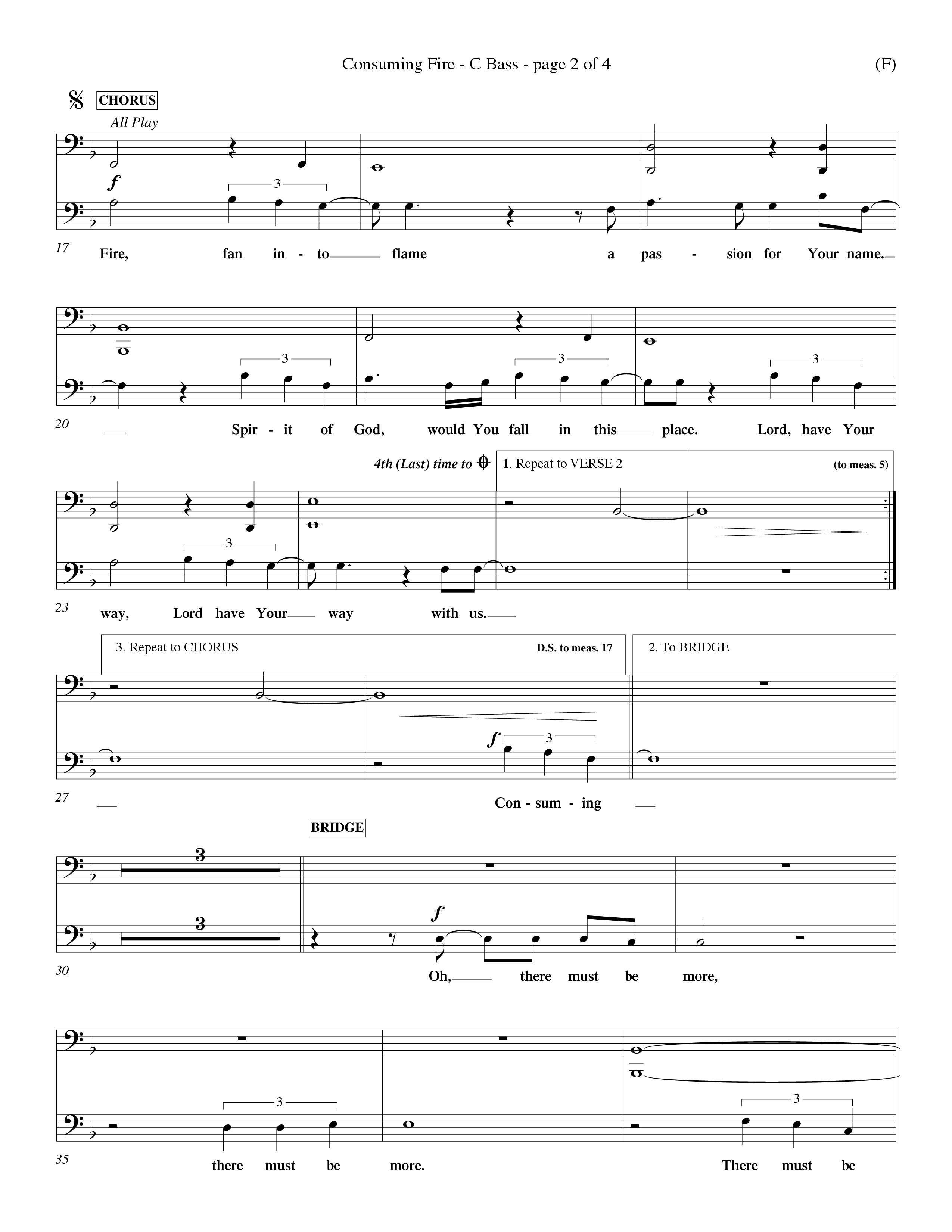 Consuming Fire (Choral Anthem SATB) Contrabass (Word Music Choral / Orch. Dave Williamson)
