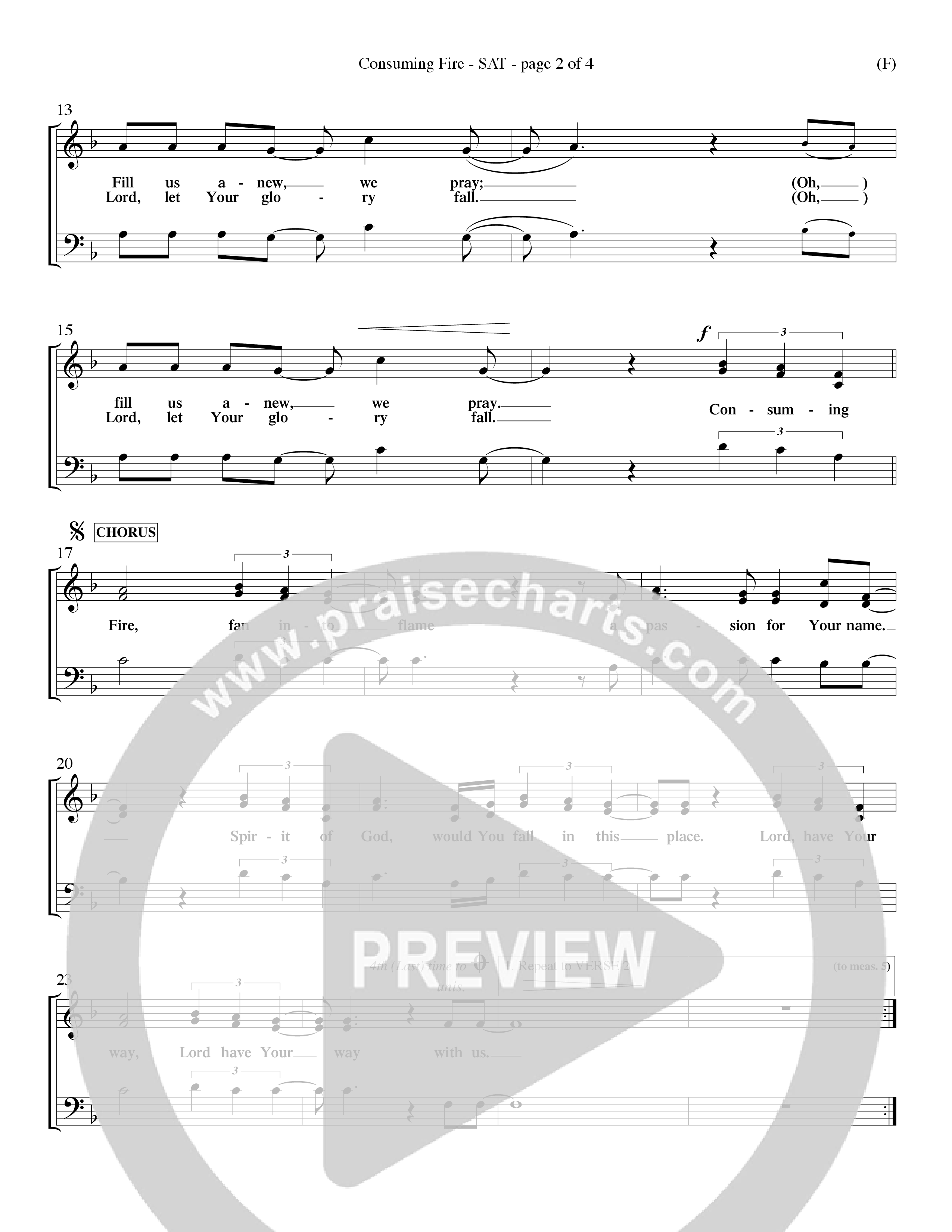 Consuming Fire (Choral Anthem SATB) Lead Sheet (SAT) (Word Music Choral / Orch. Dave Williamson)