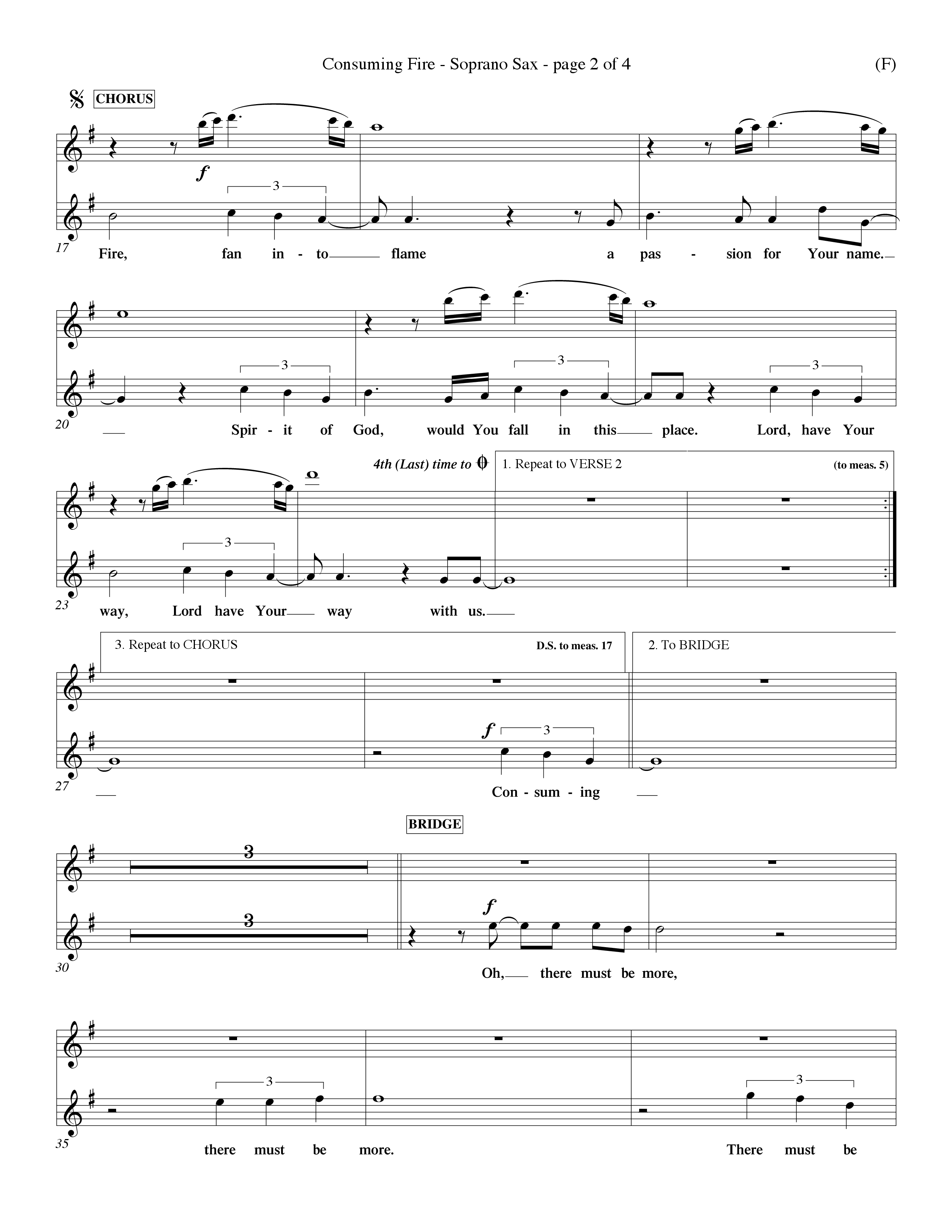 Consuming Fire (Choral Anthem SATB) Saxophone (Word Music Choral / Orch. Dave Williamson)