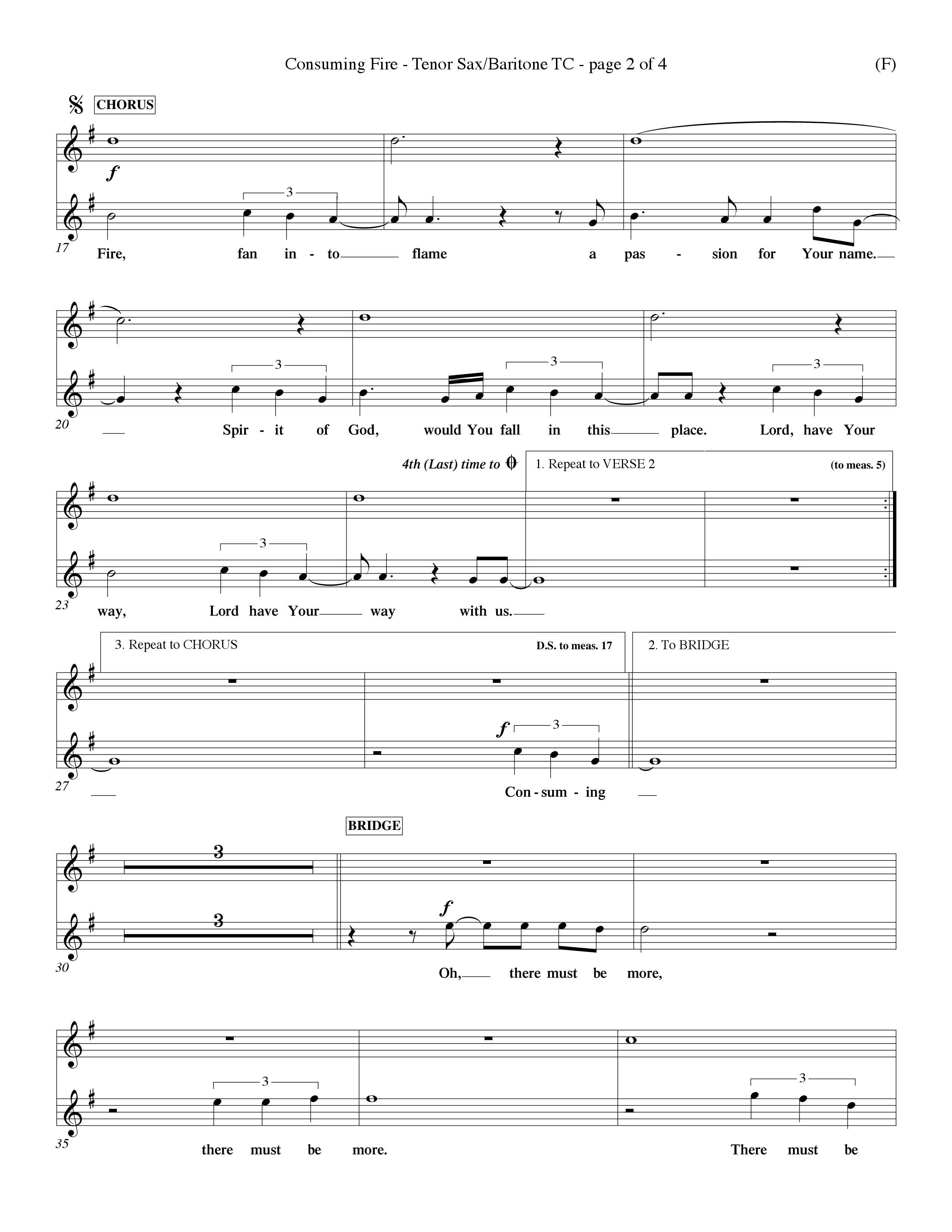 Consuming Fire (Choral Anthem SATB) Tenor Sax/Baritone T.C. (Word Music Choral / Orch. Dave Williamson)