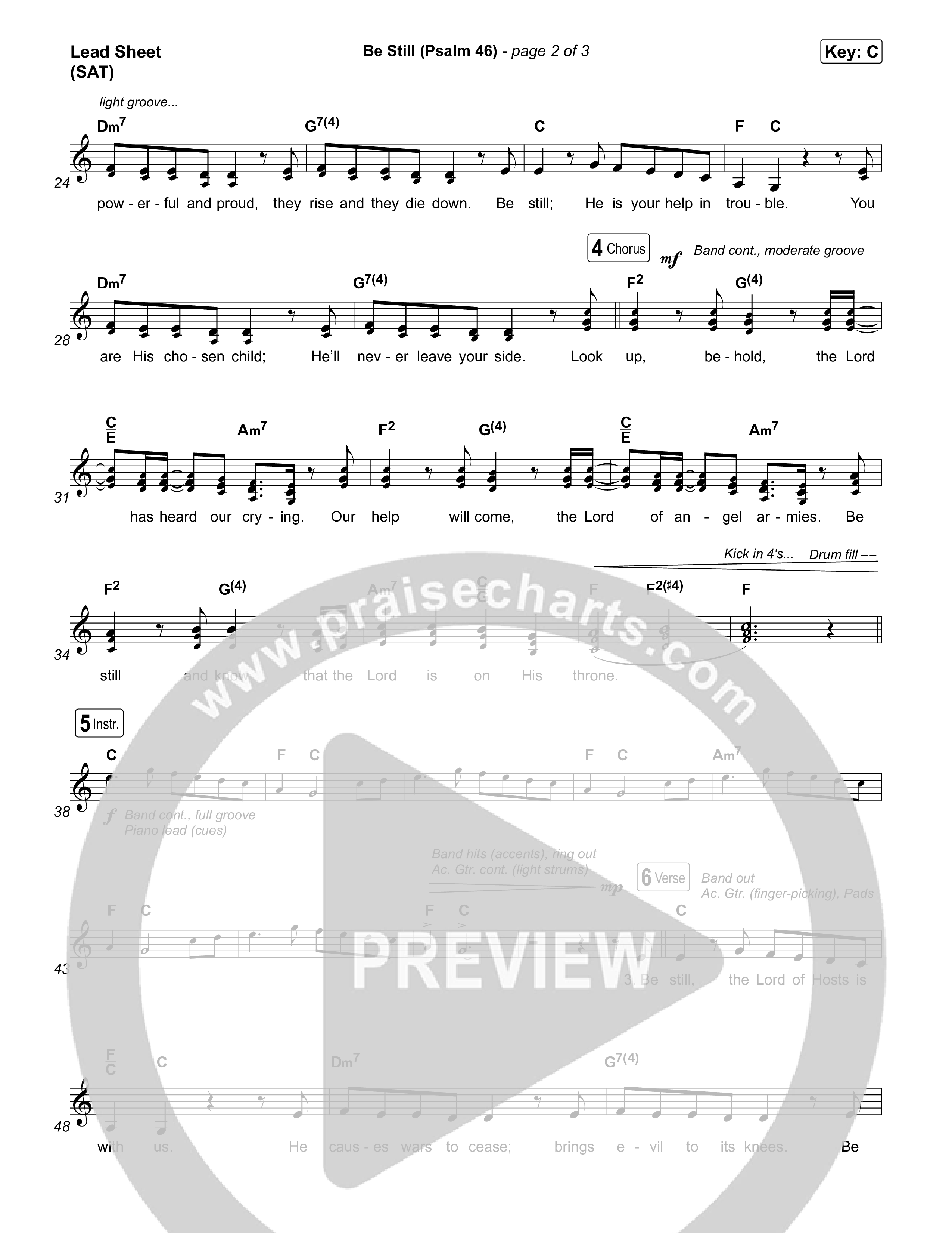 Be Still (Psalm 46) Lead Sheet (SAT) (The Worship Initiative)