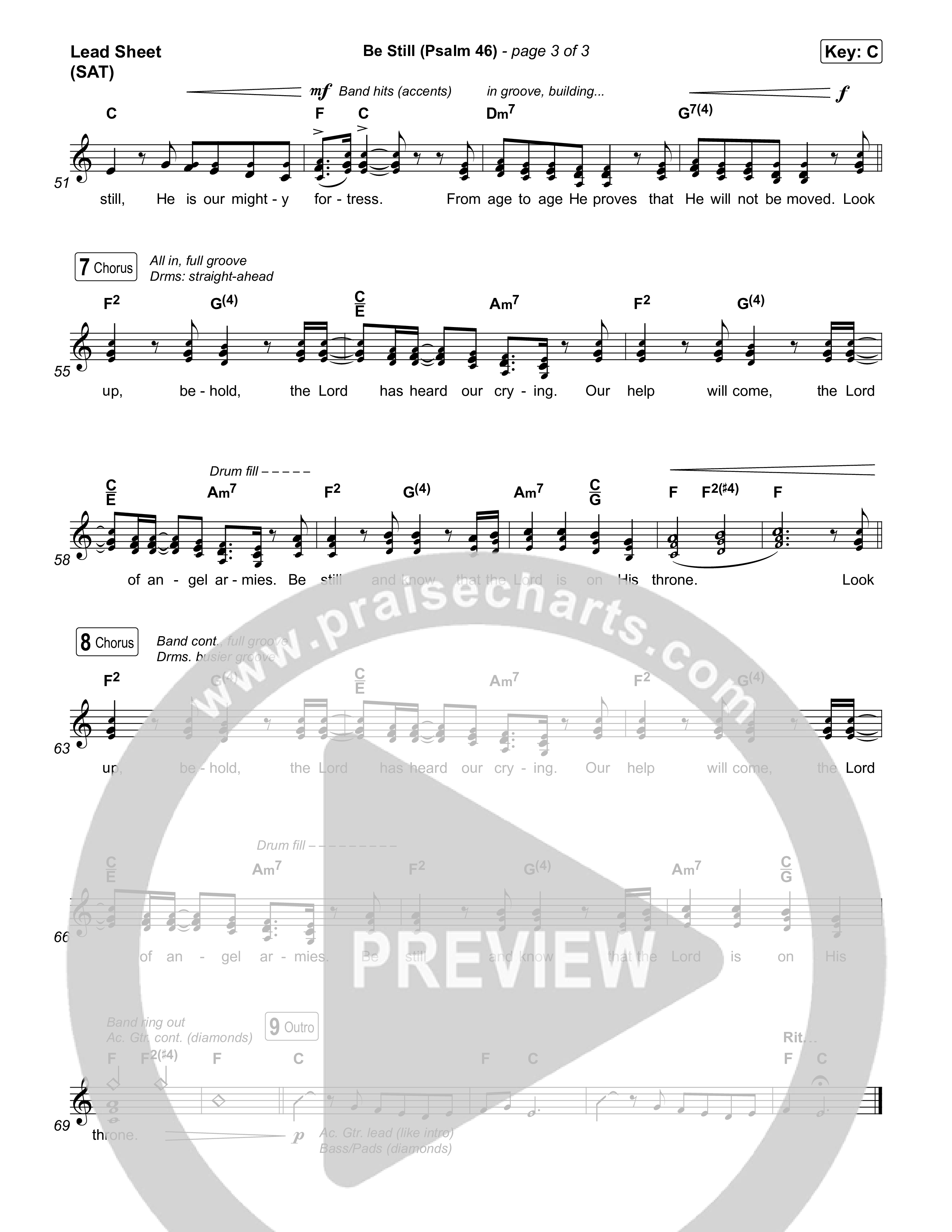 Be Still (Psalm 46) Lead Sheet (SAT) (The Worship Initiative)