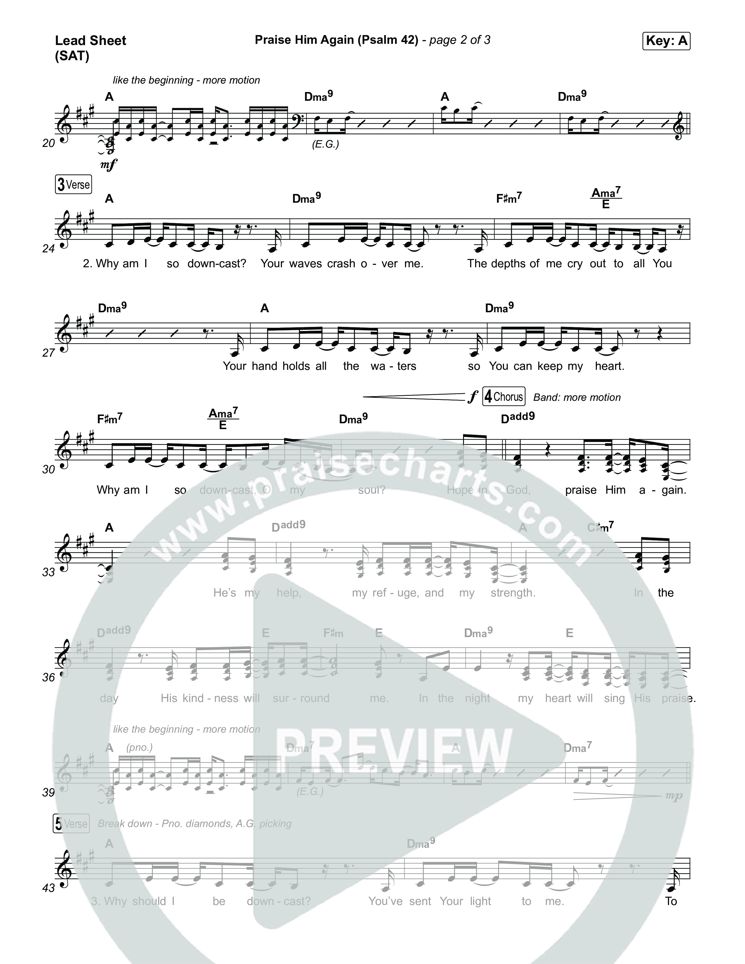 Praise Him Again (Psalm 42) Lead Sheet (SAT) (The Worship Initiative)