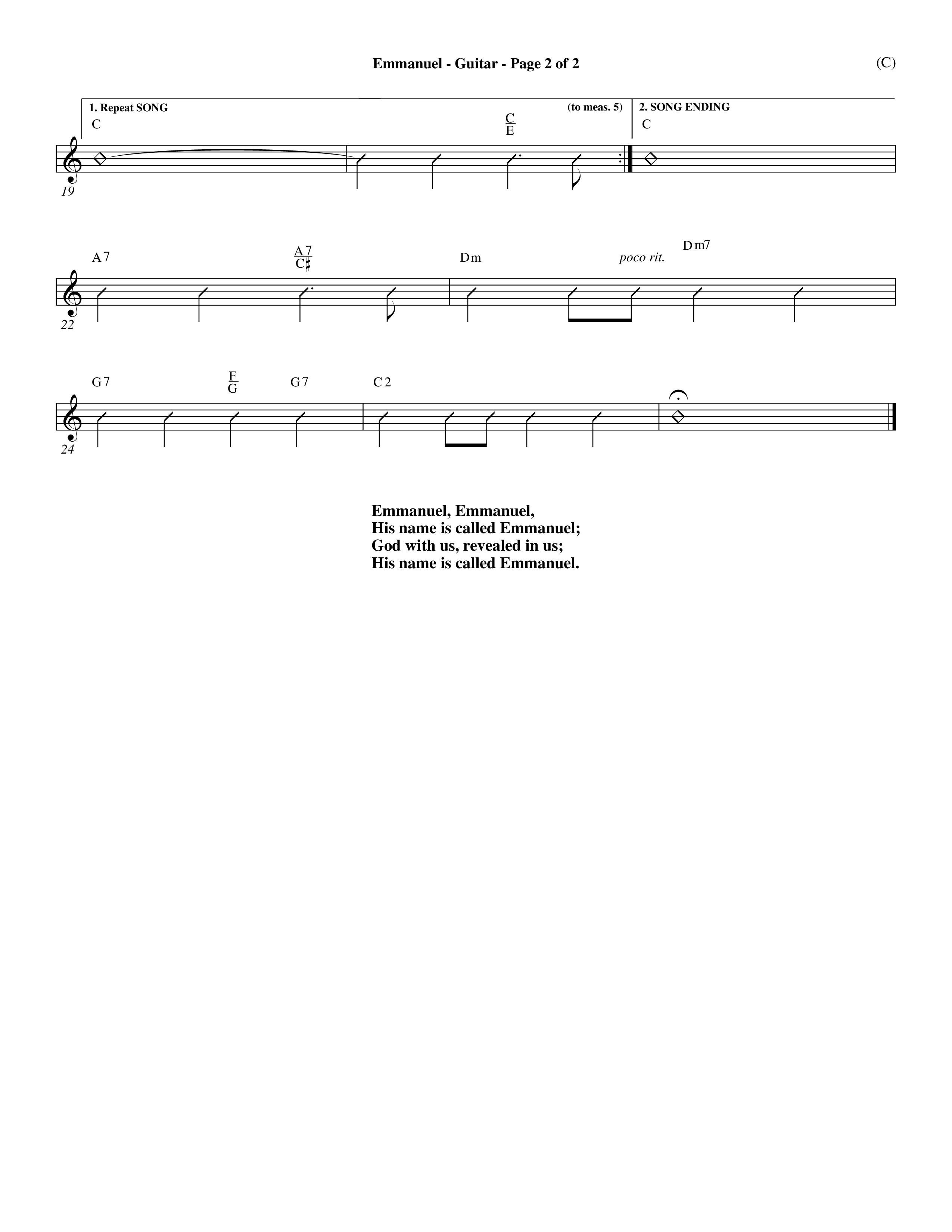 Emmanuel (Choral Anthem SATB) Acoustic Guitar (Word Music Choral / Orch. John Gage / Orch. Andrew High)