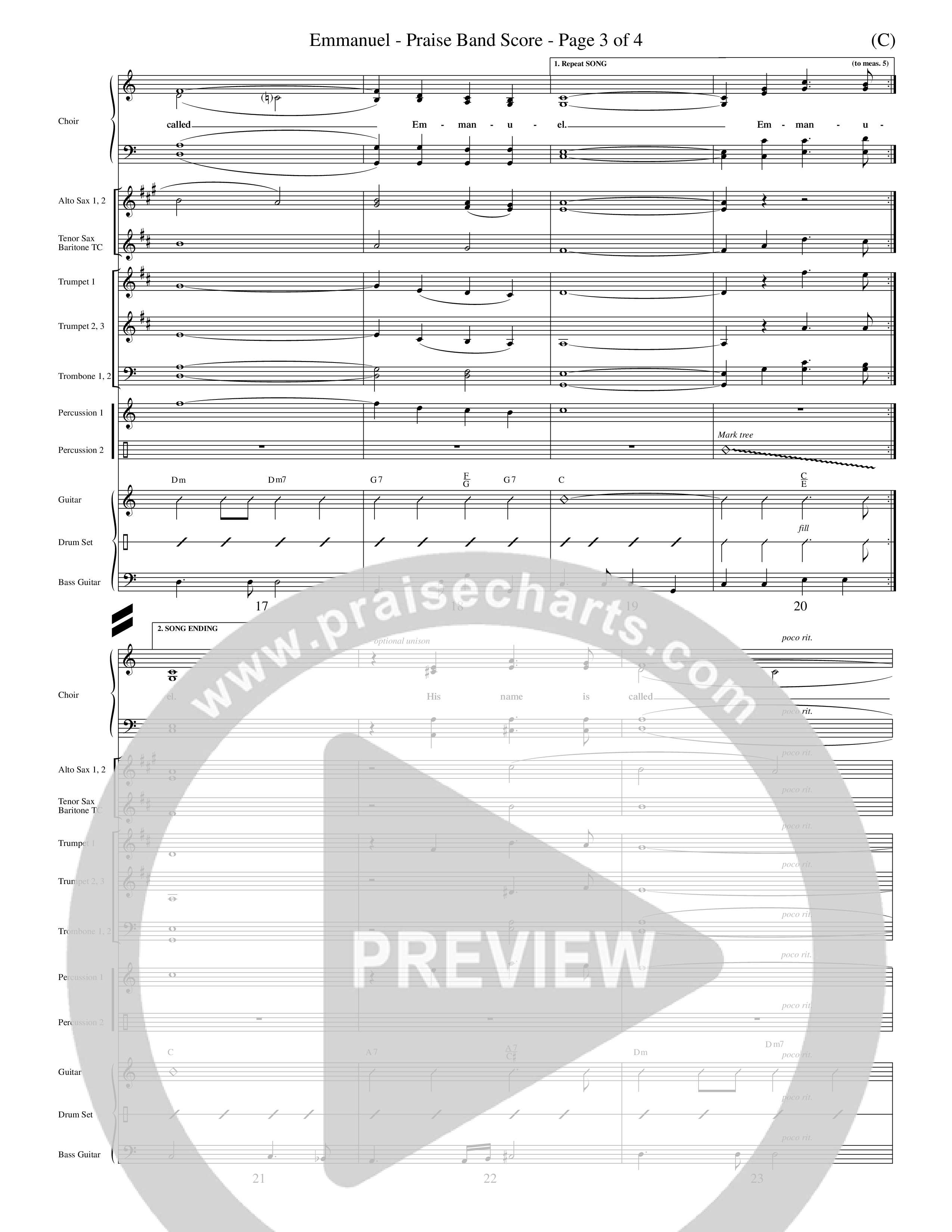 Emmanuel (Choral Anthem SATB) Conductor's Score (Word Music Choral / Orch. John Gage / Orch. Andrew High)