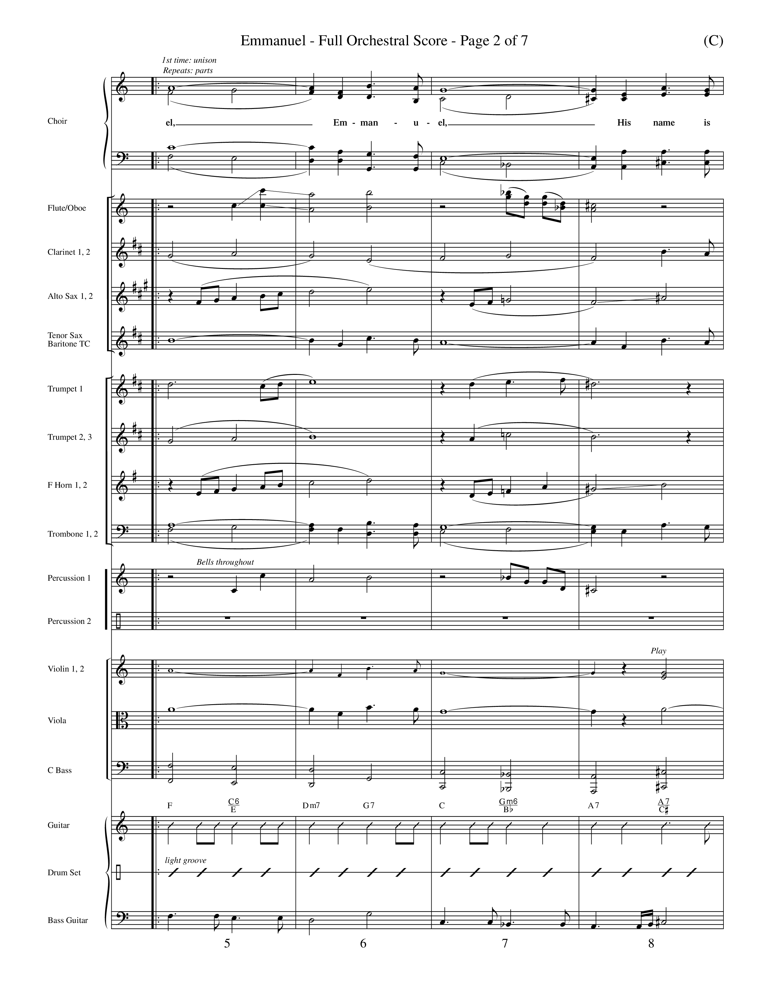 Emmanuel (Choral Anthem SATB) Conductor's Score (Word Music Choral / Orch. John Gage / Orch. Andrew High)