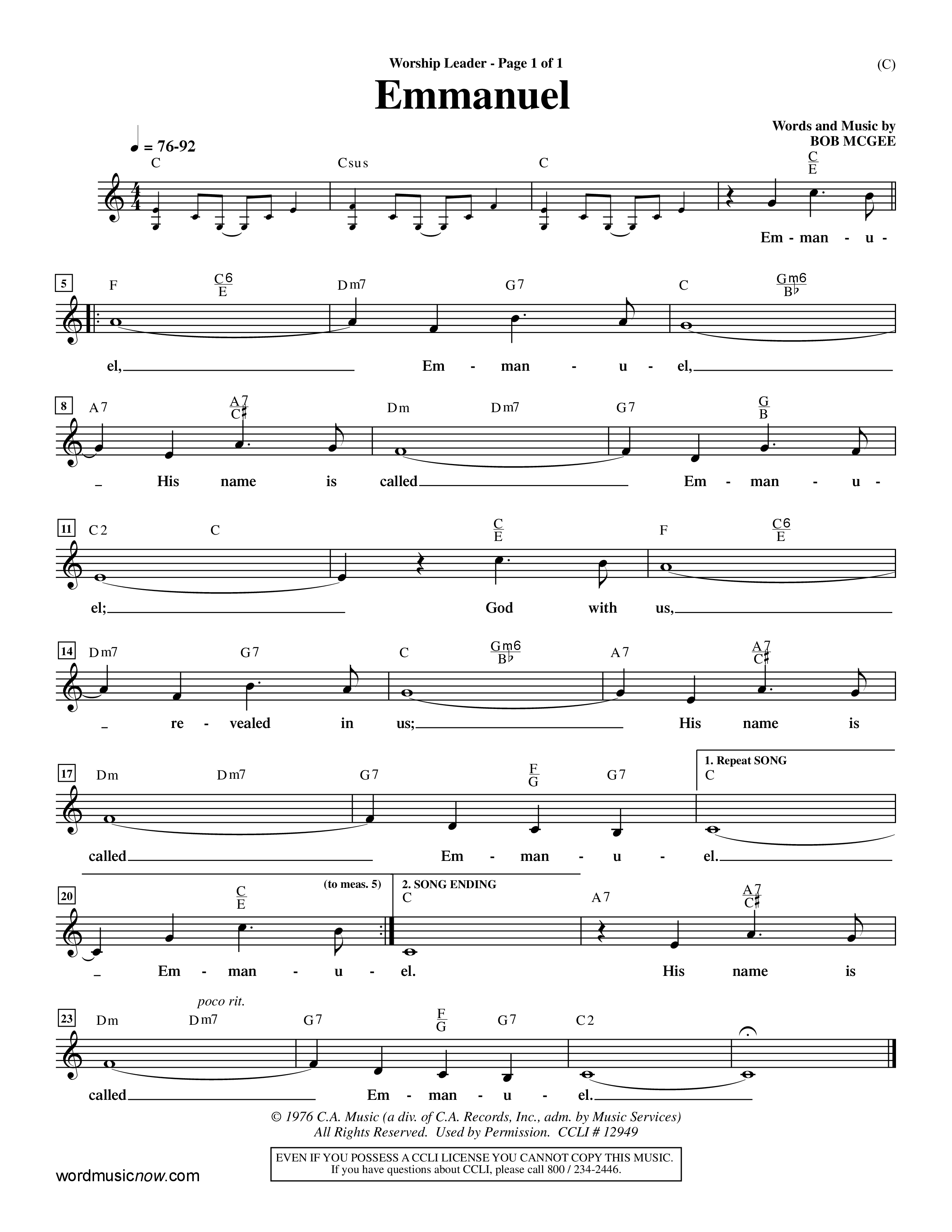 Emmanuel (Choral Anthem SATB) Rhythm Pack (Word Music Choral / Orch. John Gage / Orch. Andrew High)