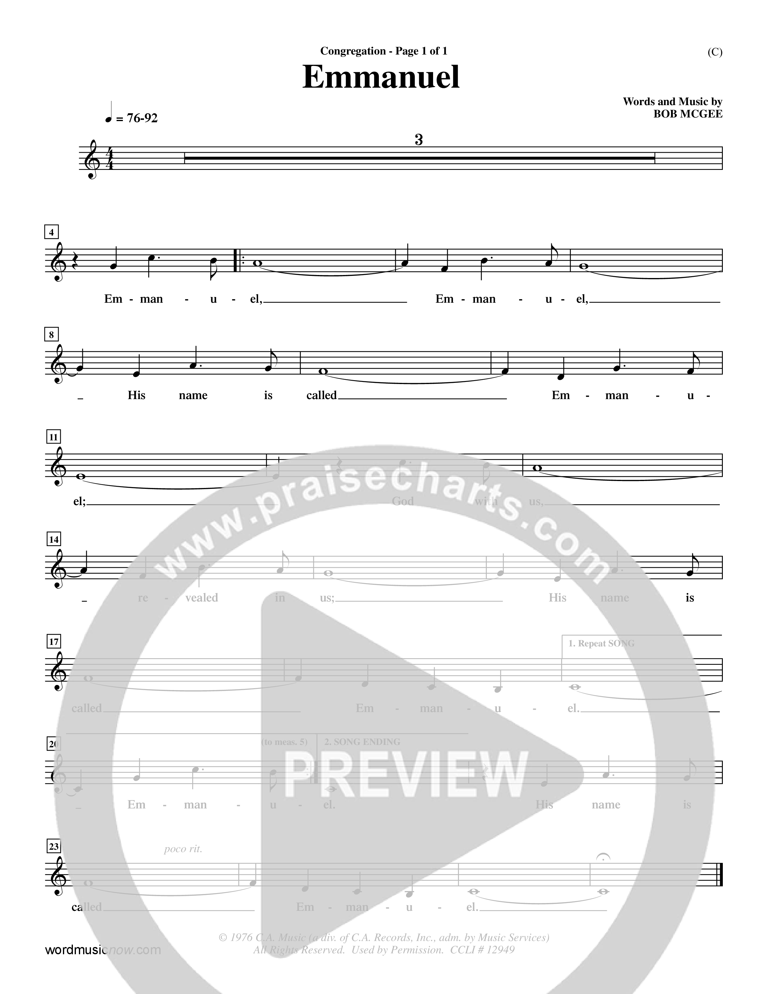 Emmanuel (Choral Anthem SATB) Rhythm Pack (Word Music Choral / Orch. John Gage / Orch. Andrew High)
