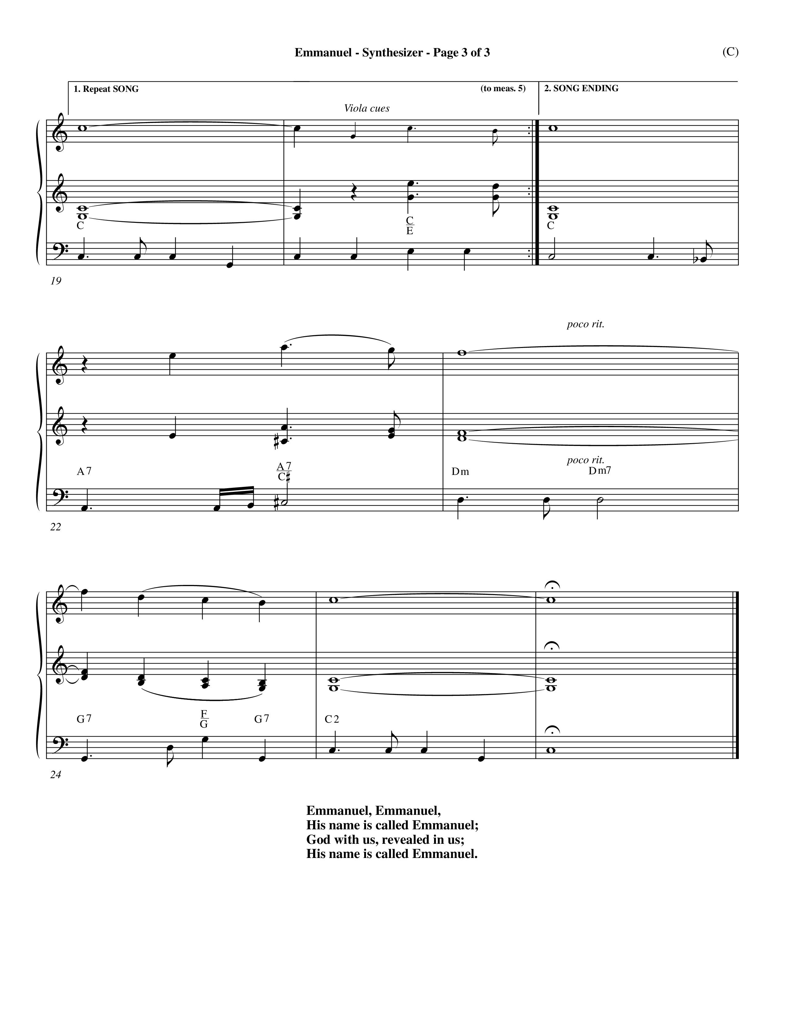 Emmanuel (Choral Anthem SATB) Synth (Word Music Choral / Orch. John Gage / Orch. Andrew High)