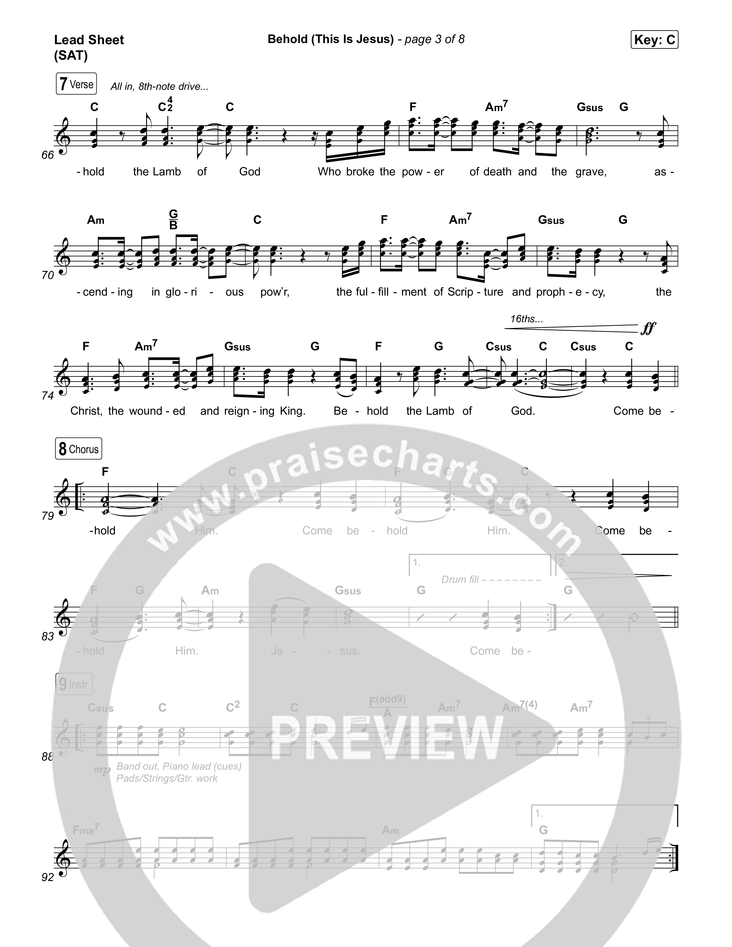 Behold (This Is Jesus) Lead Sheet (SAT) (Jesus Image)