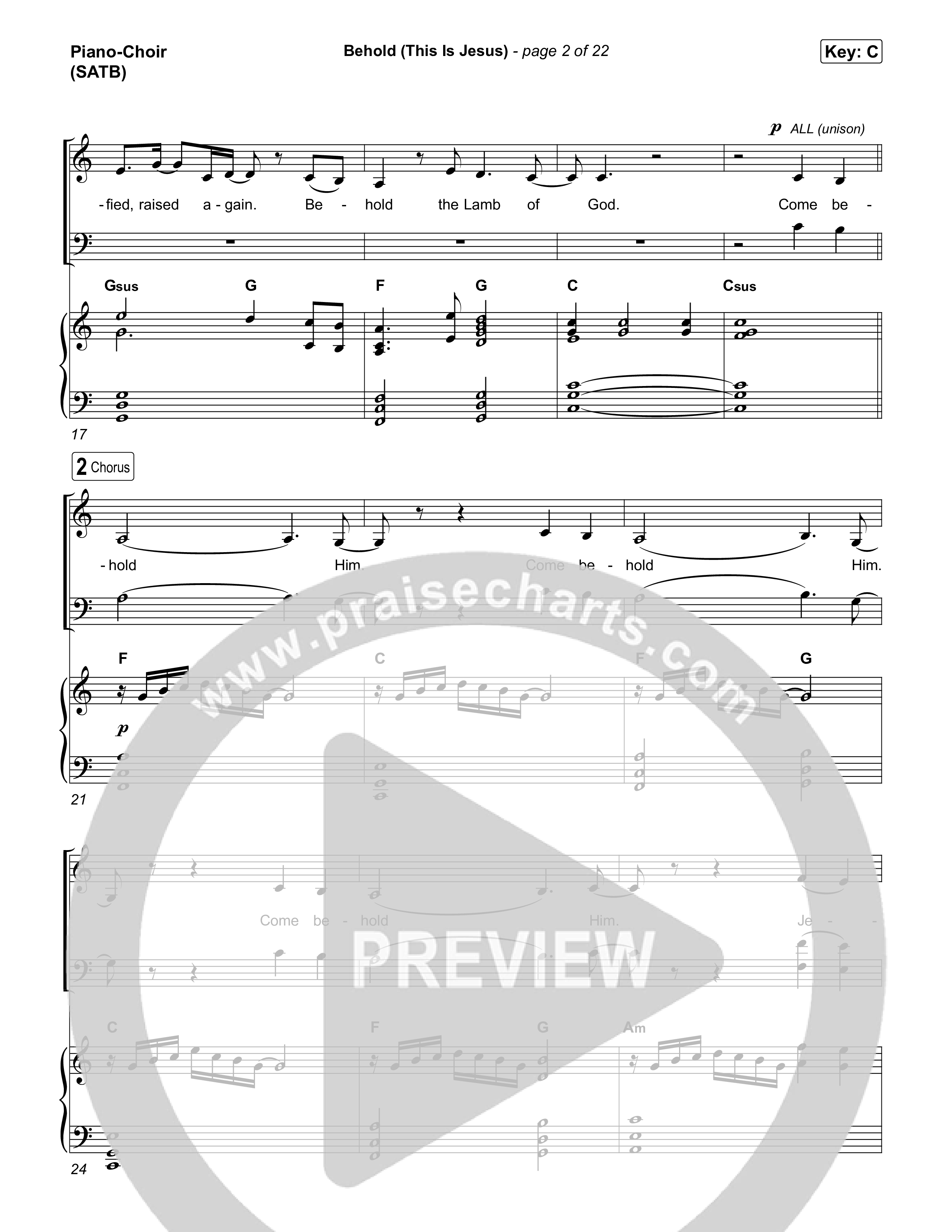 Behold (This Is Jesus) Piano/Vocal Pack (Jesus Image)