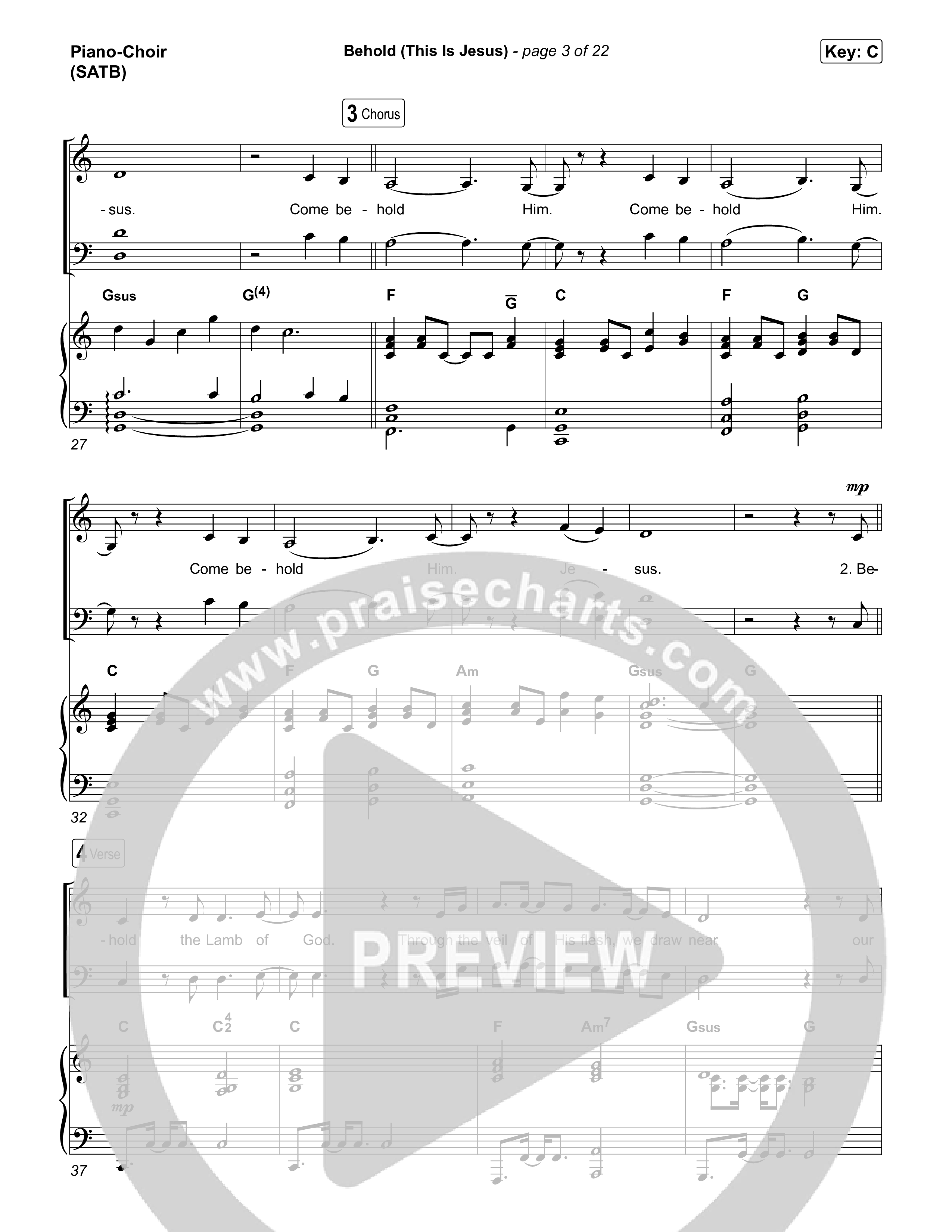 Behold (This Is Jesus) Piano/Vocal Pack (Jesus Image)