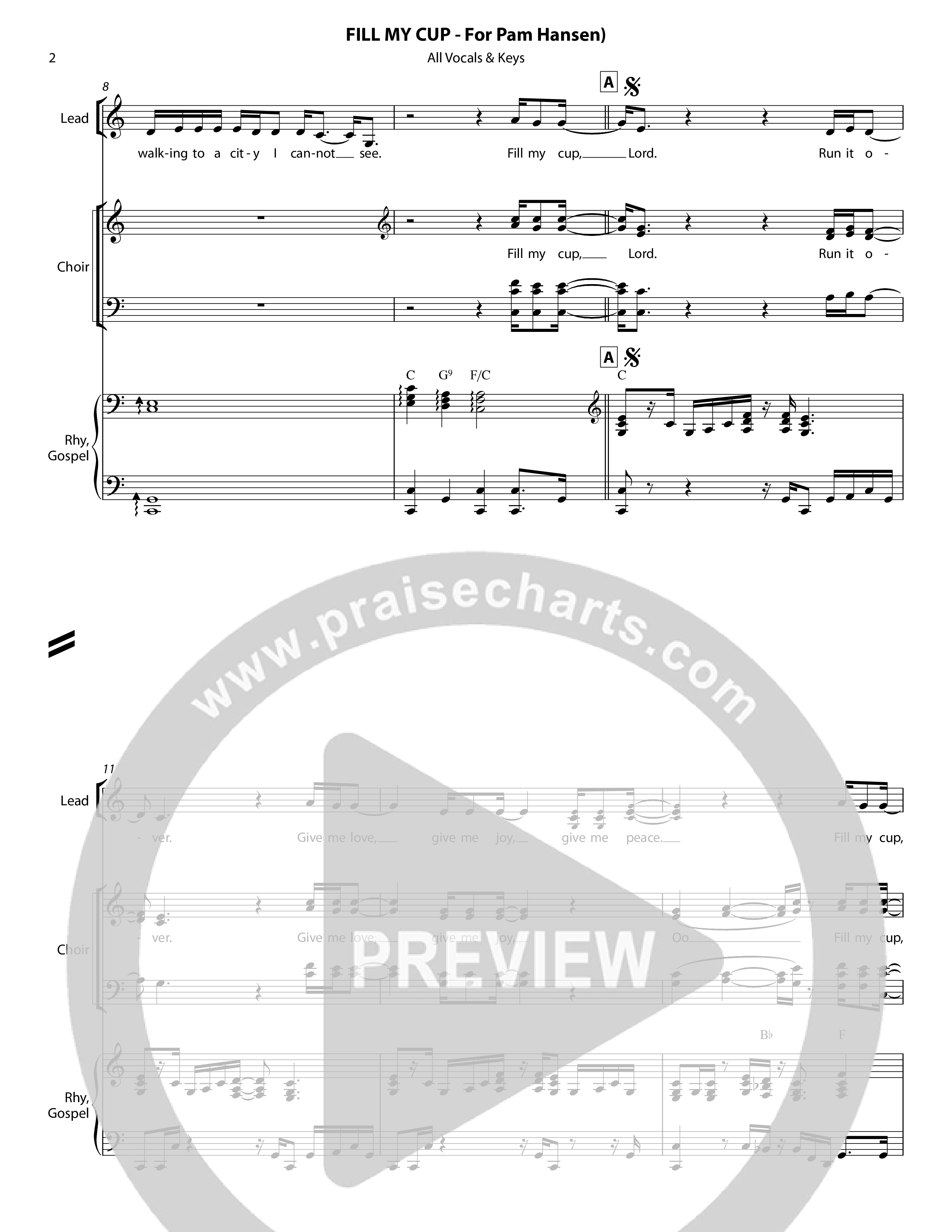 Fill My Cup Piano/Vocal (SATB) (Chris Hansen)