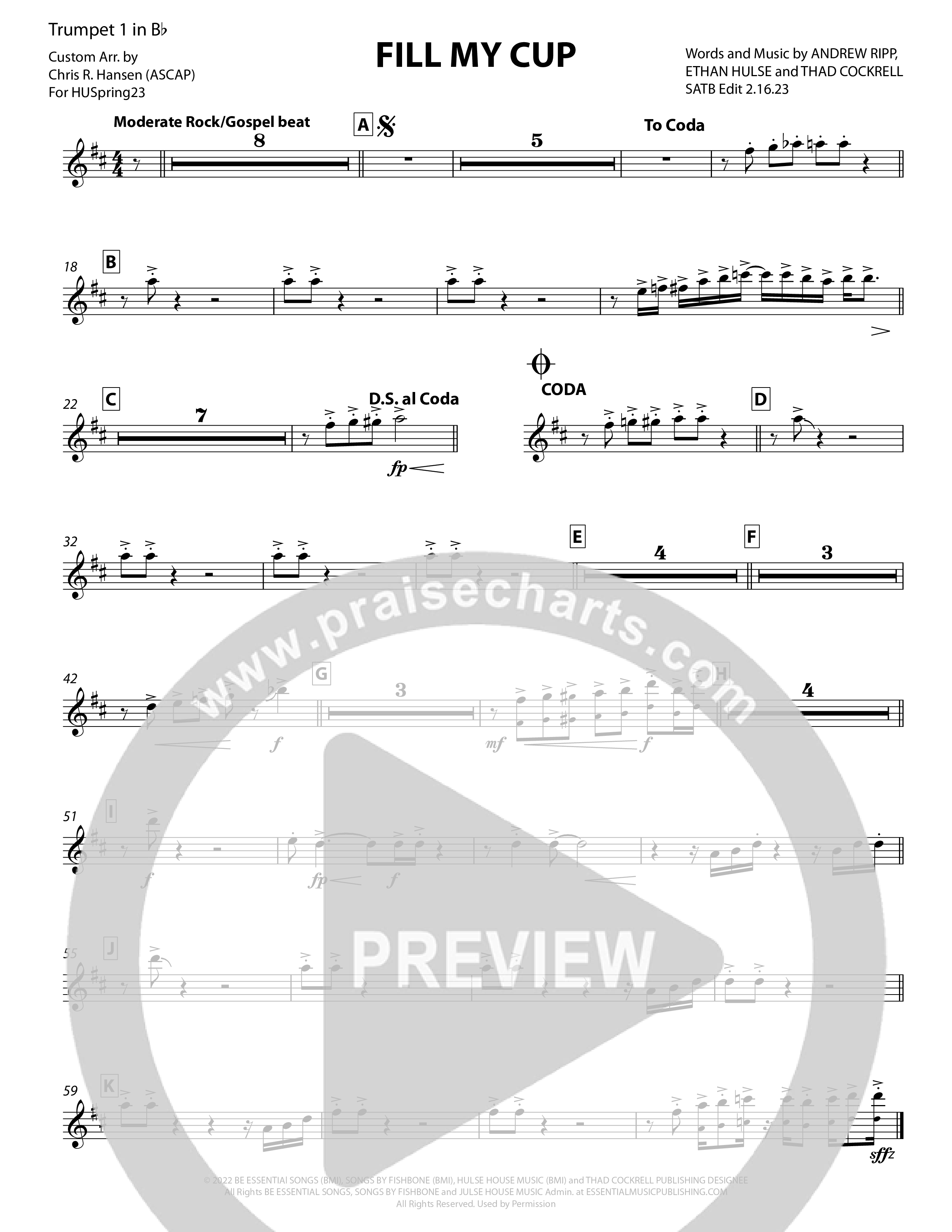 Fill My Cup Trumpet 1 (Chris Hansen)