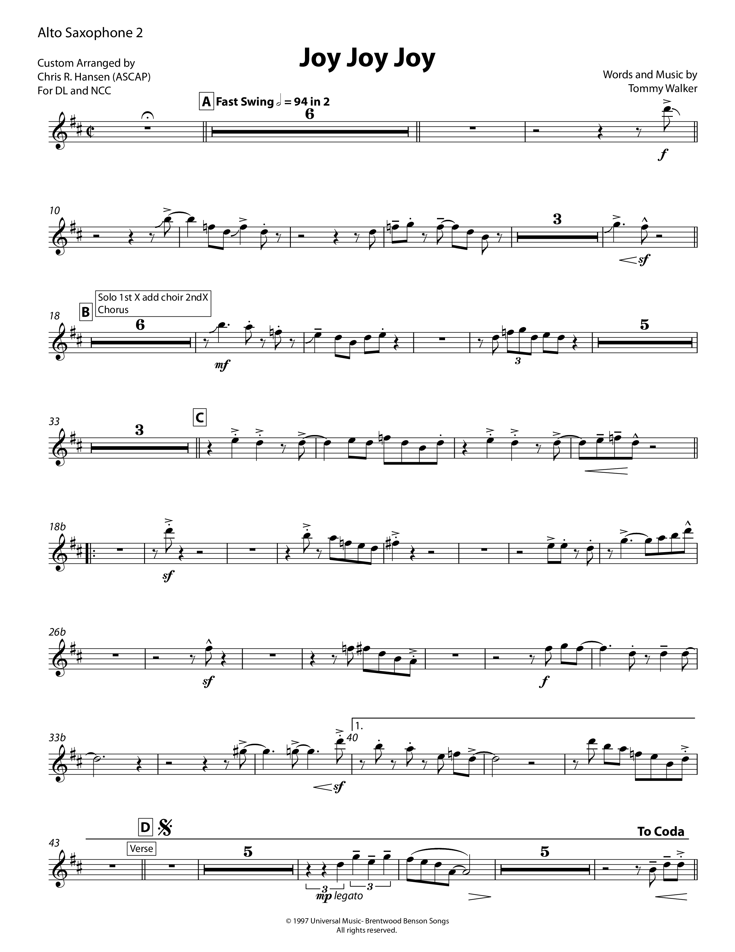 Joy Joy Joy Alto Sax 2 (Chris Hansen)