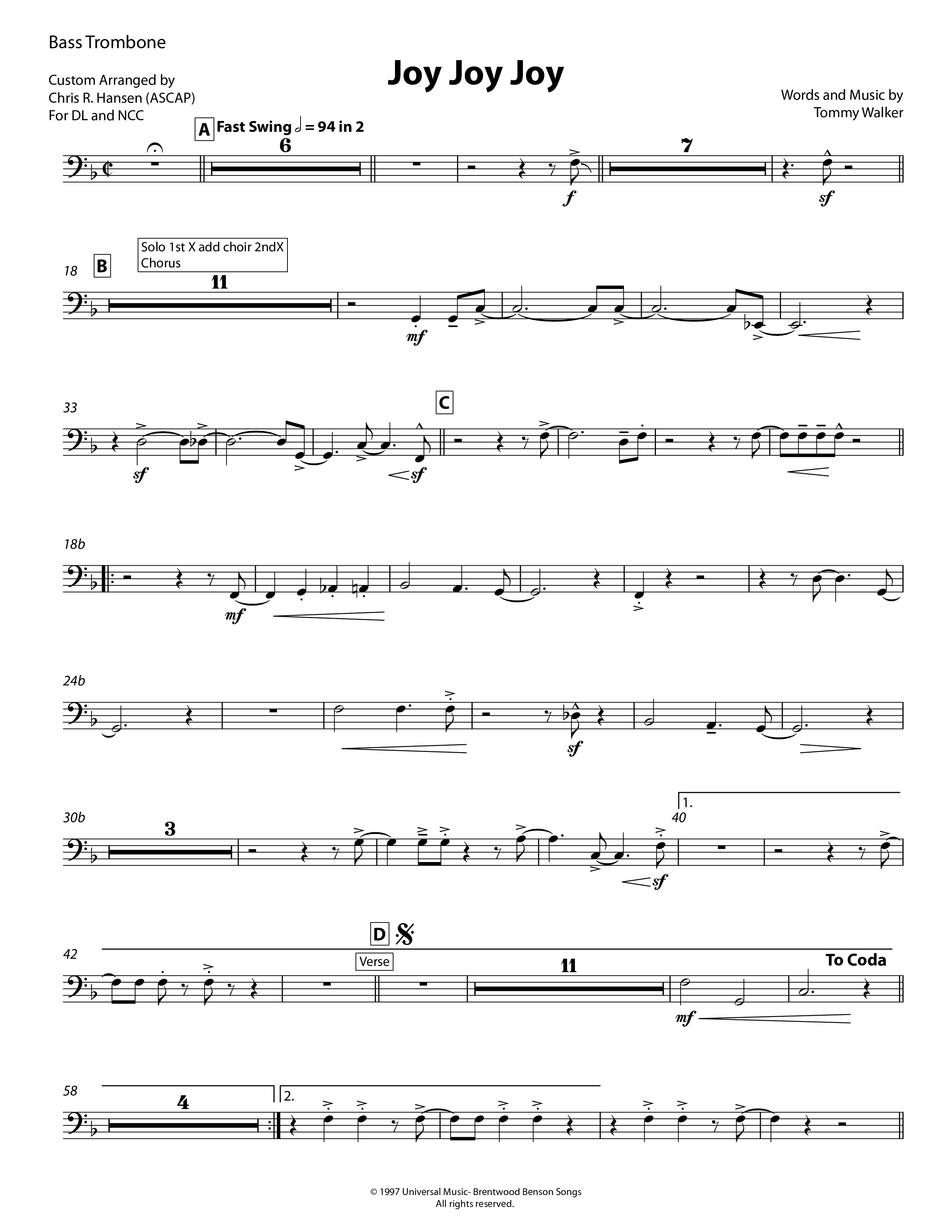 Joy Joy Joy Bass Trombone (Chris Hansen)