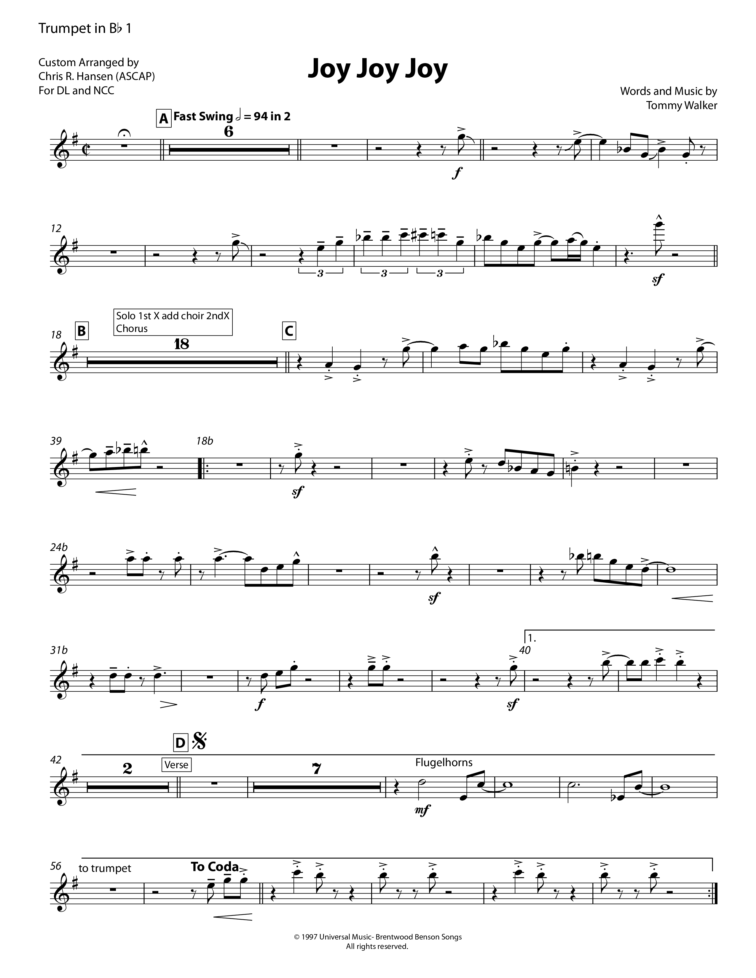 Joy Joy Joy Trumpet 1 (Chris Hansen)