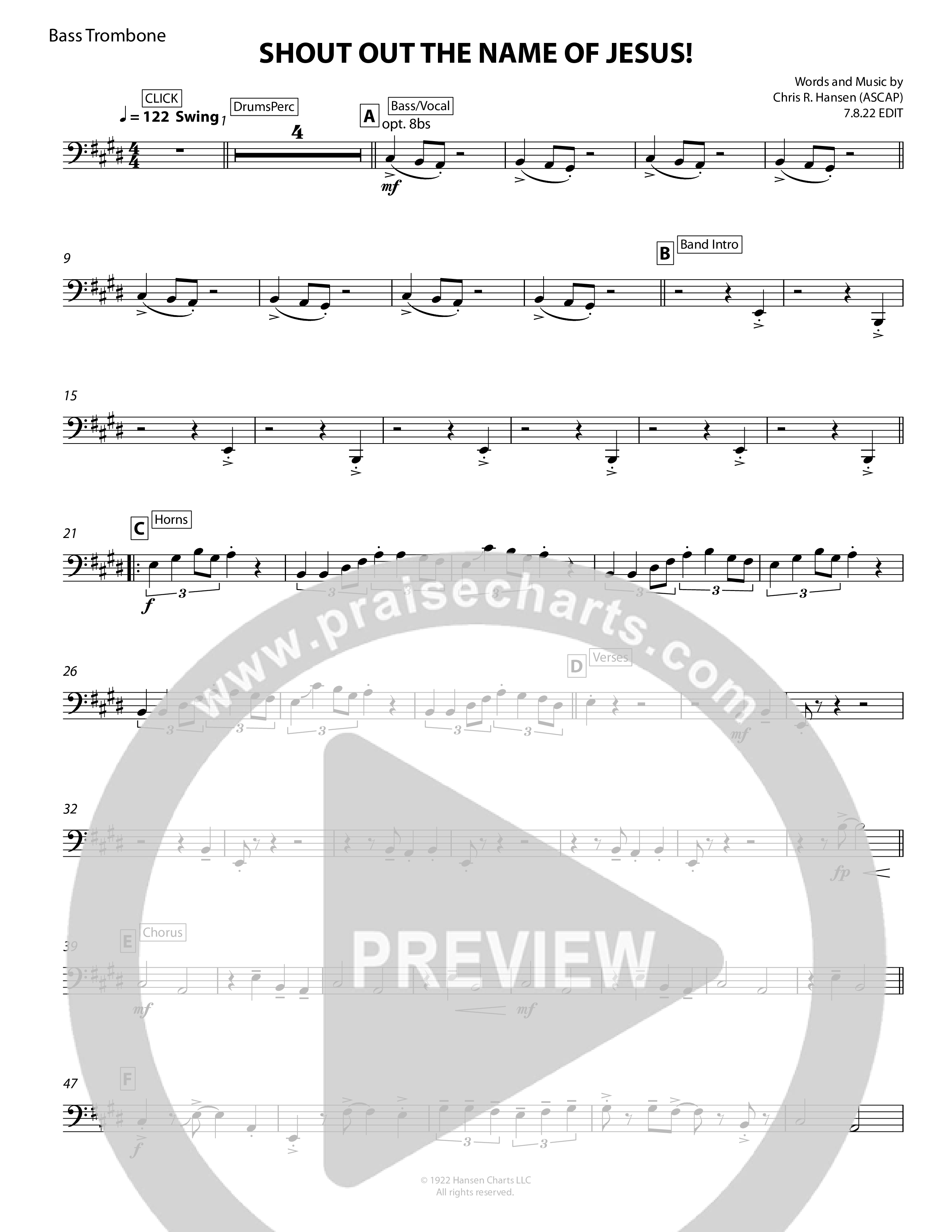 Shout Out The Name Of Jesus Bass Trombone (Chris Hansen)