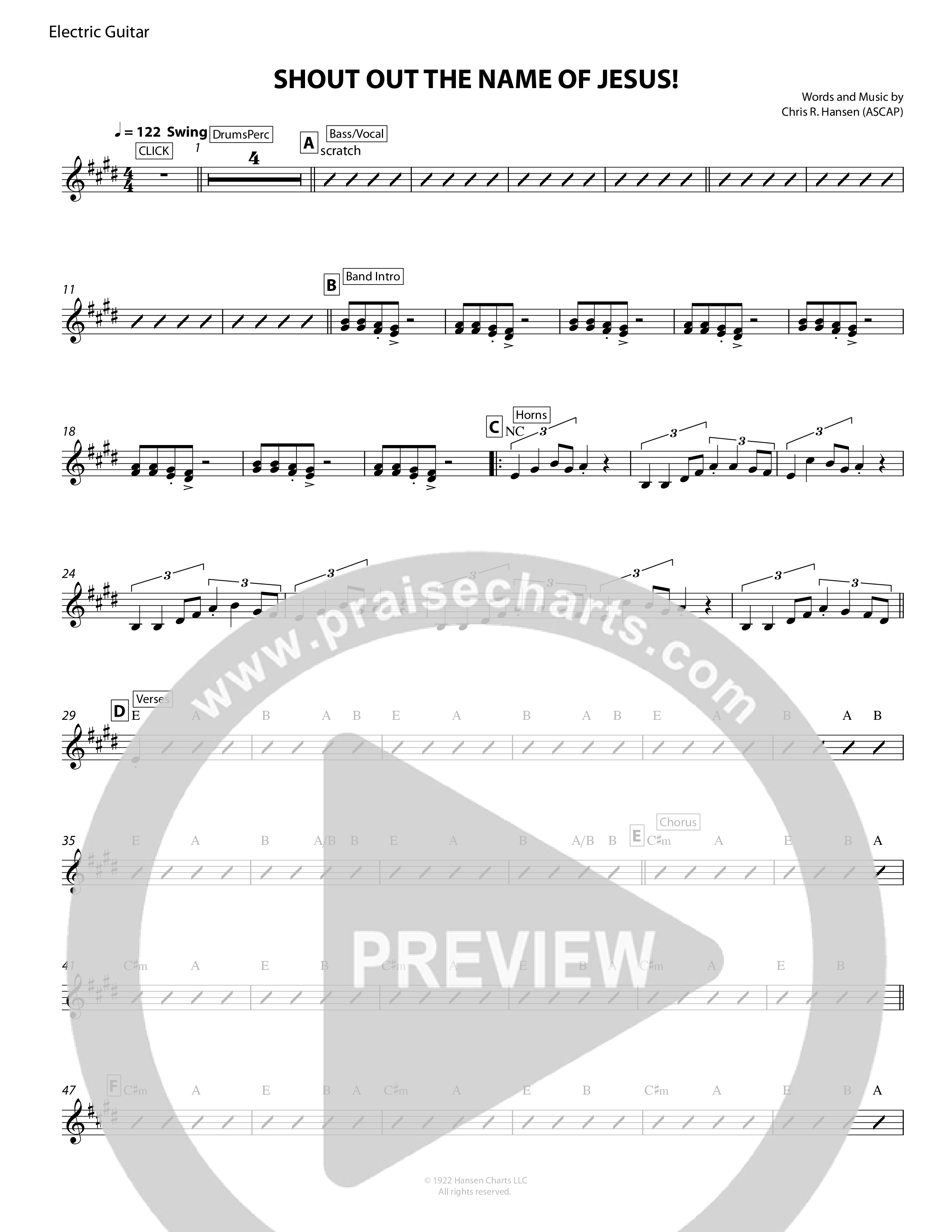 Shout Out The Name Of Jesus Electric Guitar (Chris Hansen)