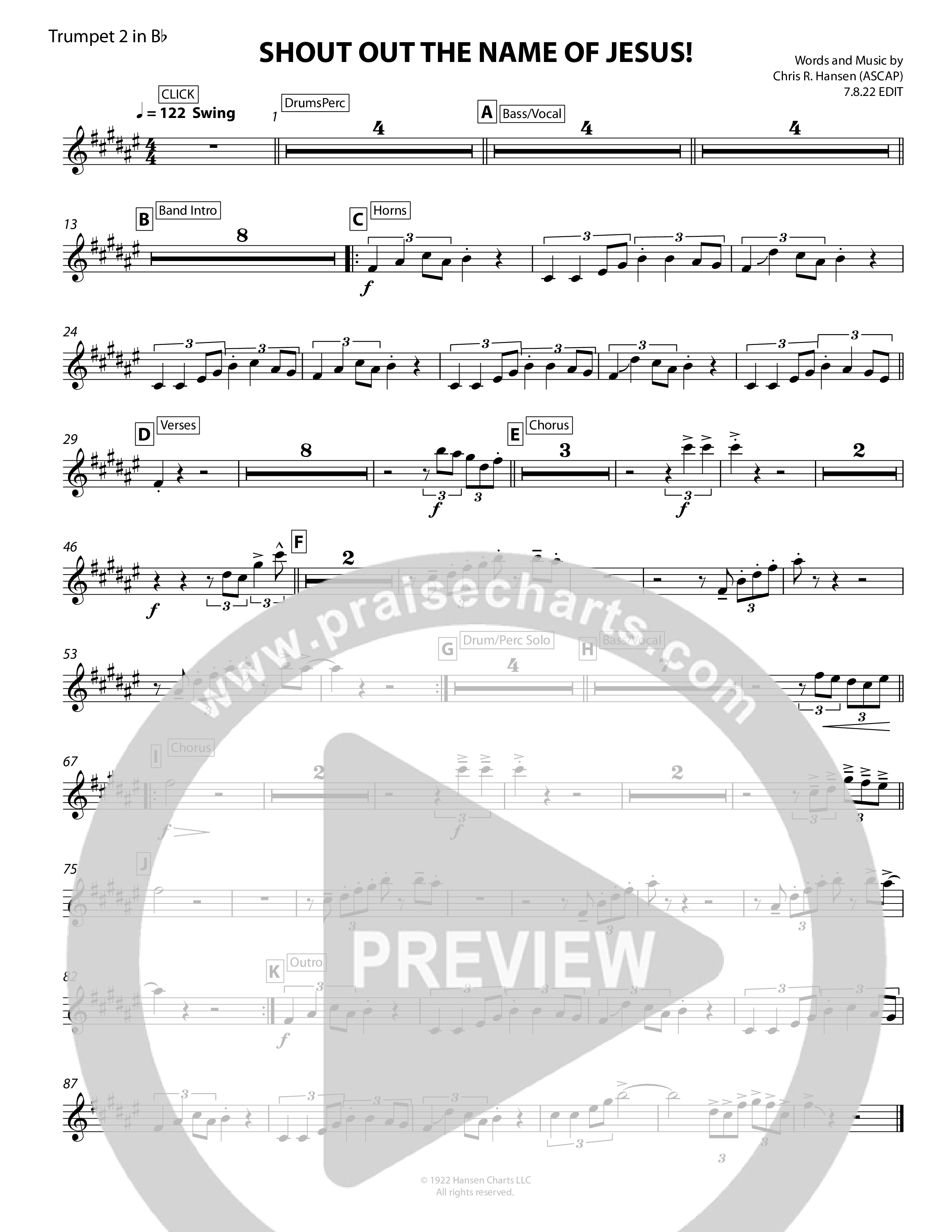 Shout Out The Name Of Jesus Trumpet 2 (Chris Hansen)