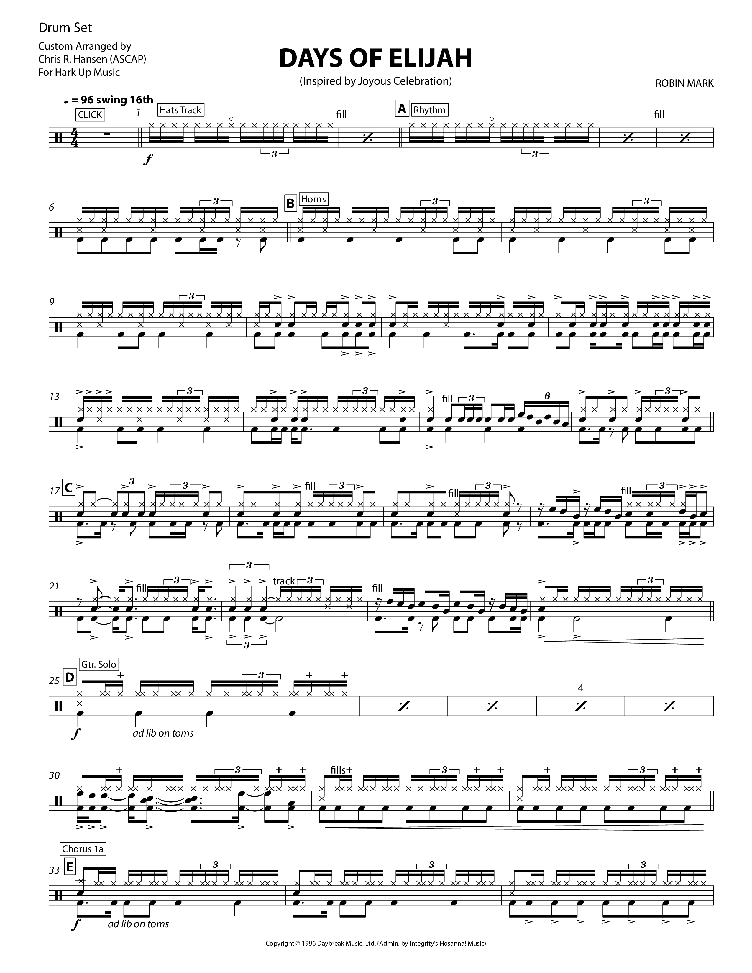 Days of Elijah Drum Set (Chris Hansen)