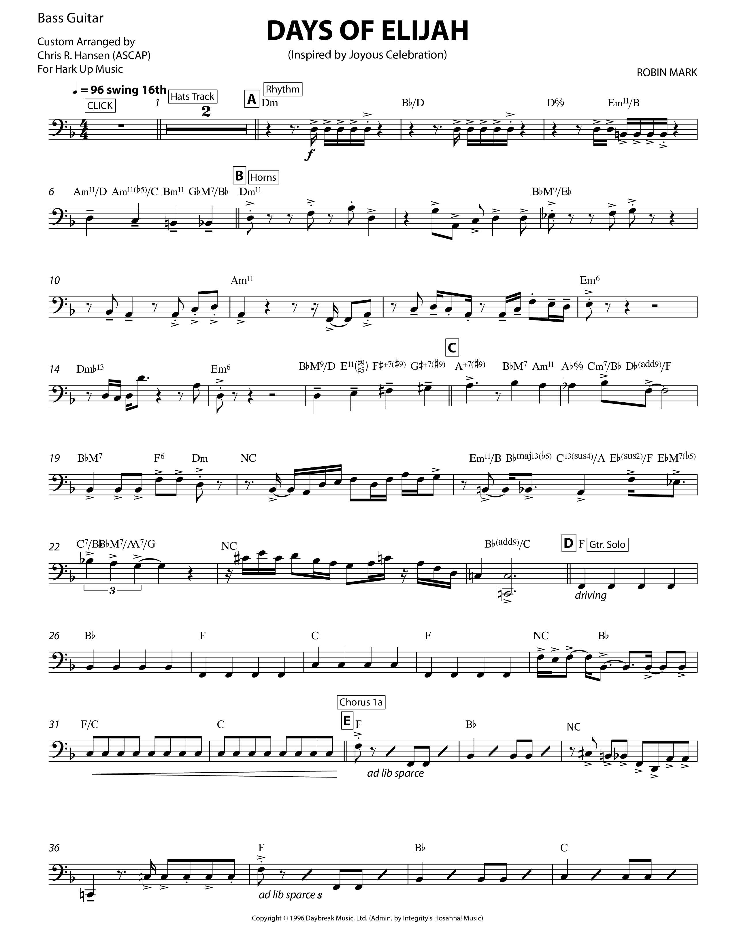 Days of Elijah Guitar (Chris Hansen)