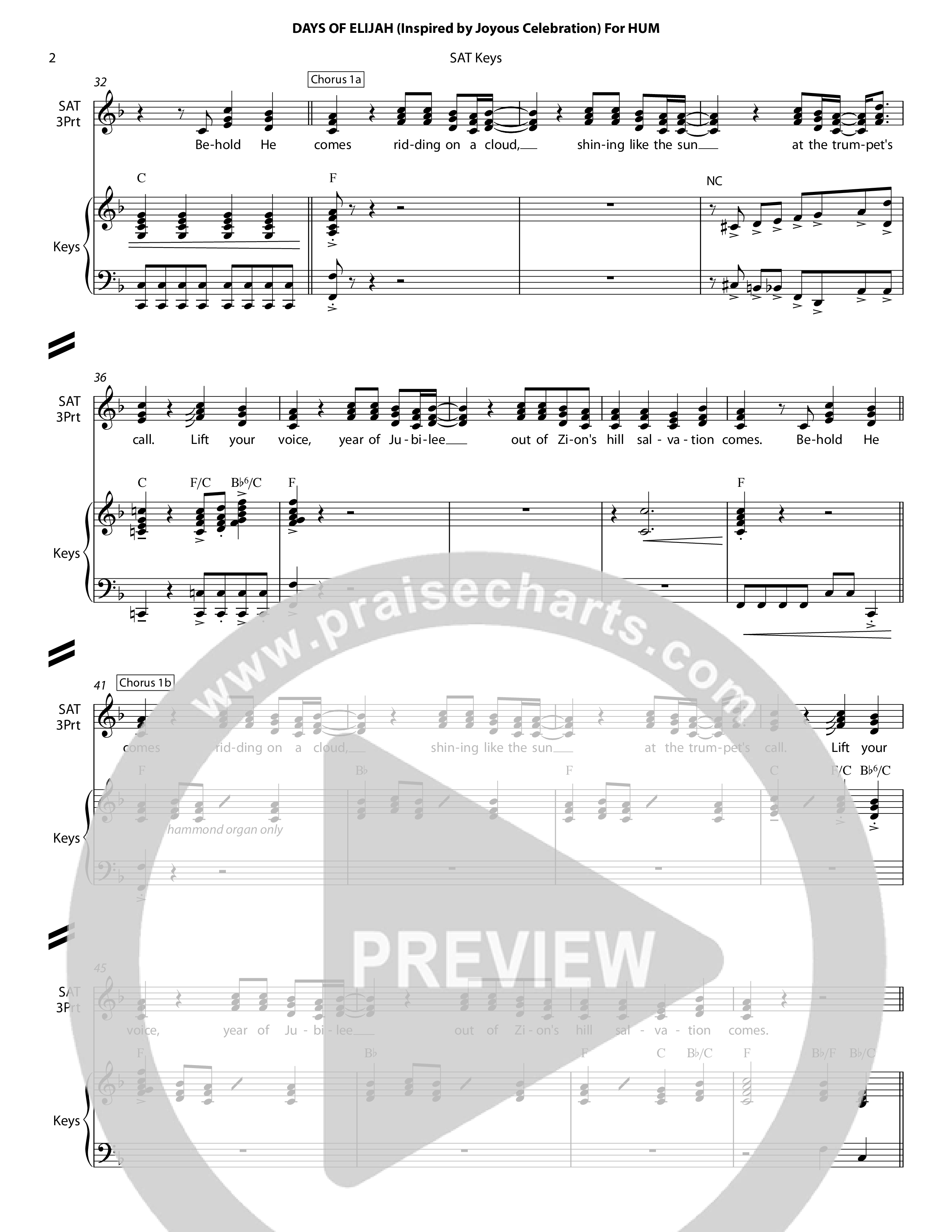 Days of Elijah Lead Sheet (SAT) (Chris Hansen)