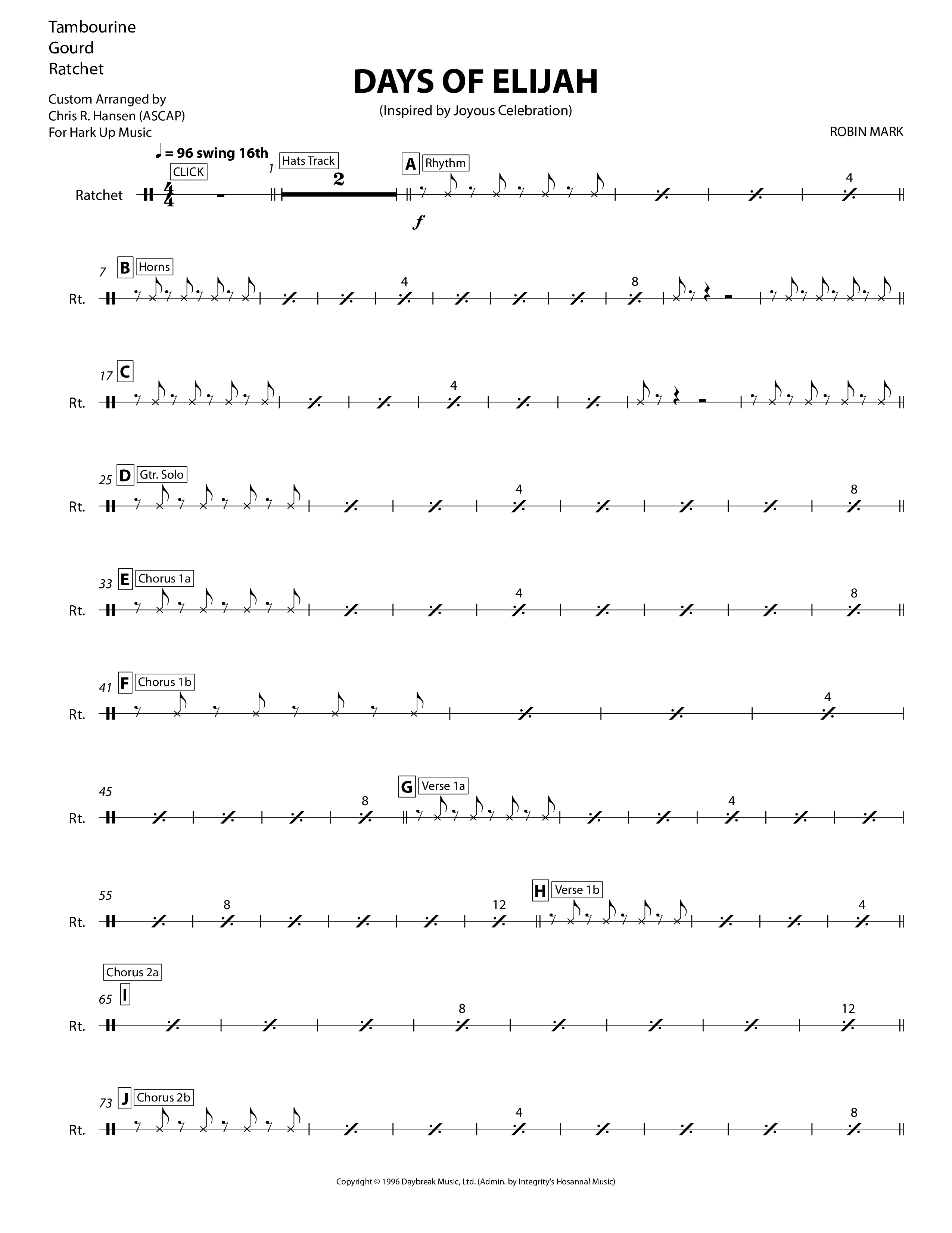 Days of Elijah Percussion (Chris Hansen)