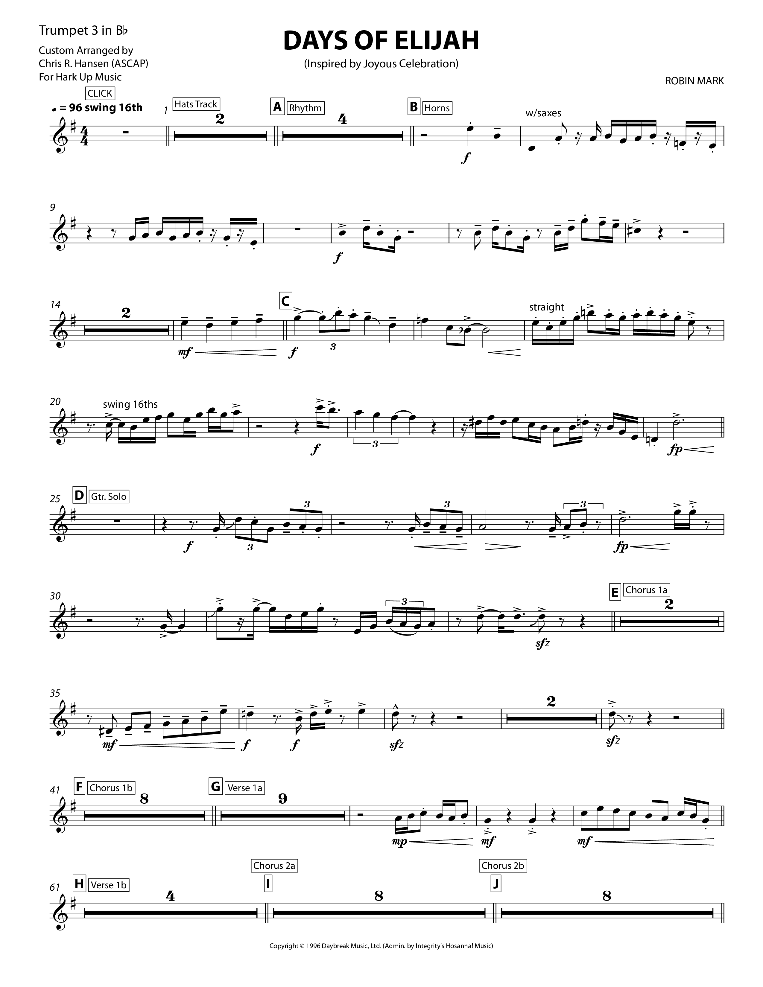 Days of Elijah Trumpet 3/4 (Chris Hansen)