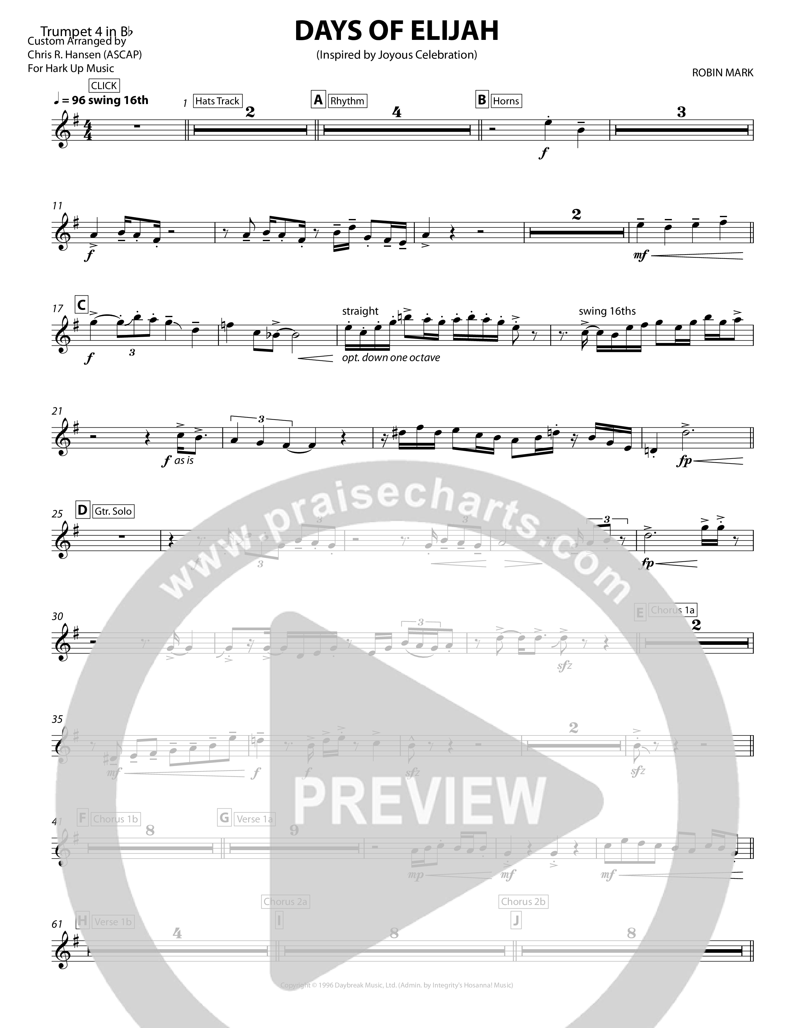 Days of Elijah Trumpet 3/4 (Chris Hansen)