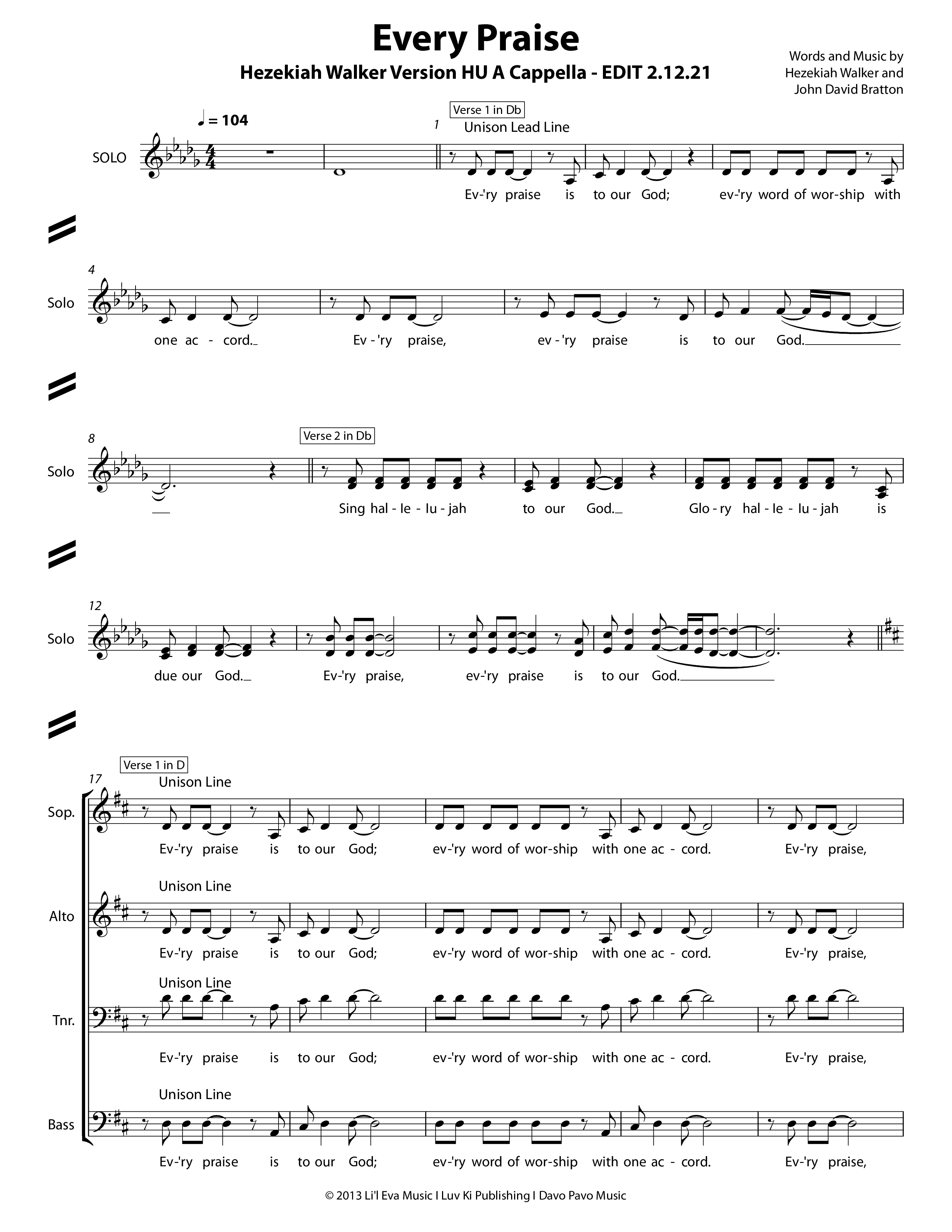 Every Praise Choir Sheet (Chris Hansen)