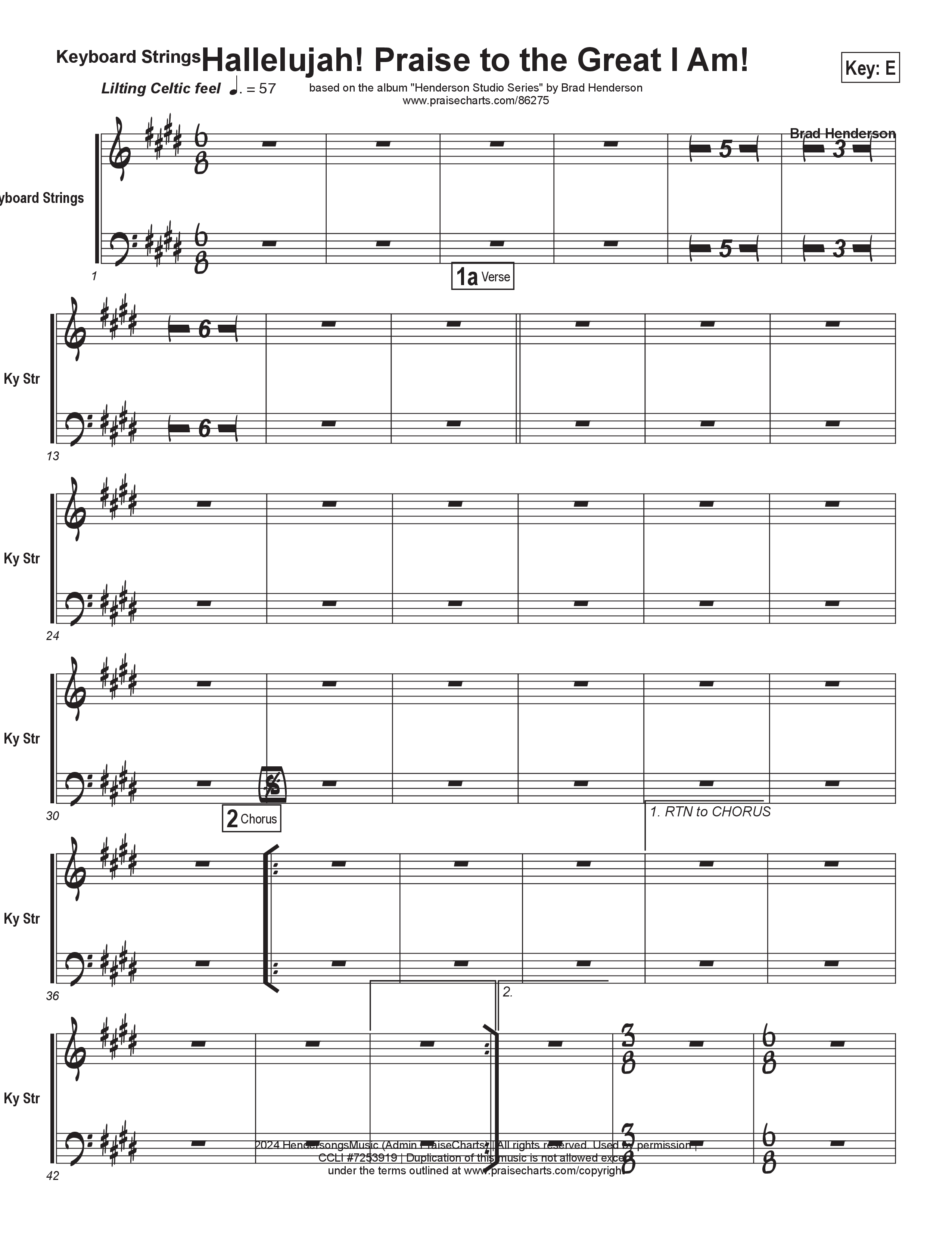 Hallelujah Praise To The Great I Am (Choral Anthem SATB) Synth Strings (Brad Henderson)