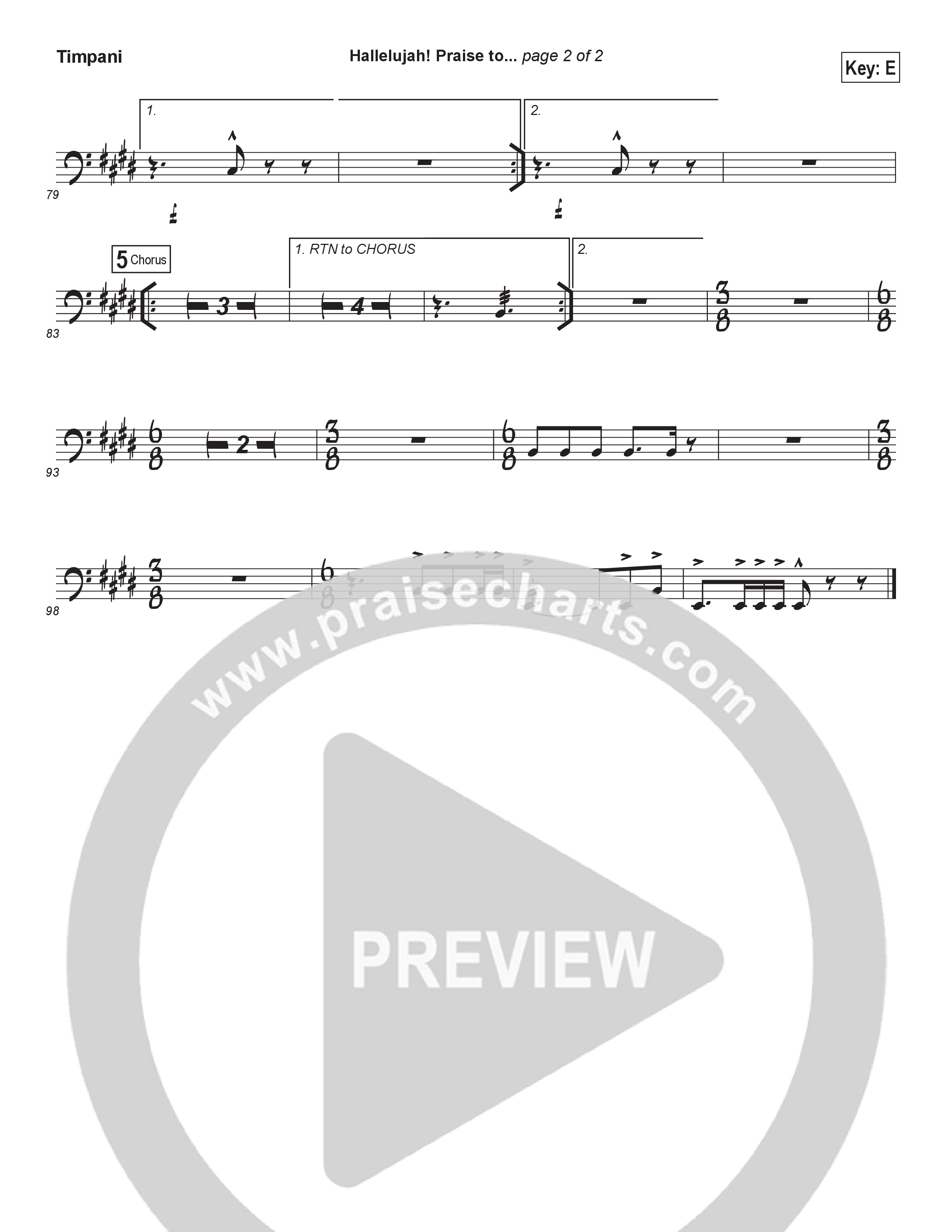 Hallelujah Praise To The Great I Am (Choral Anthem SATB) Timpani (Brad Henderson)