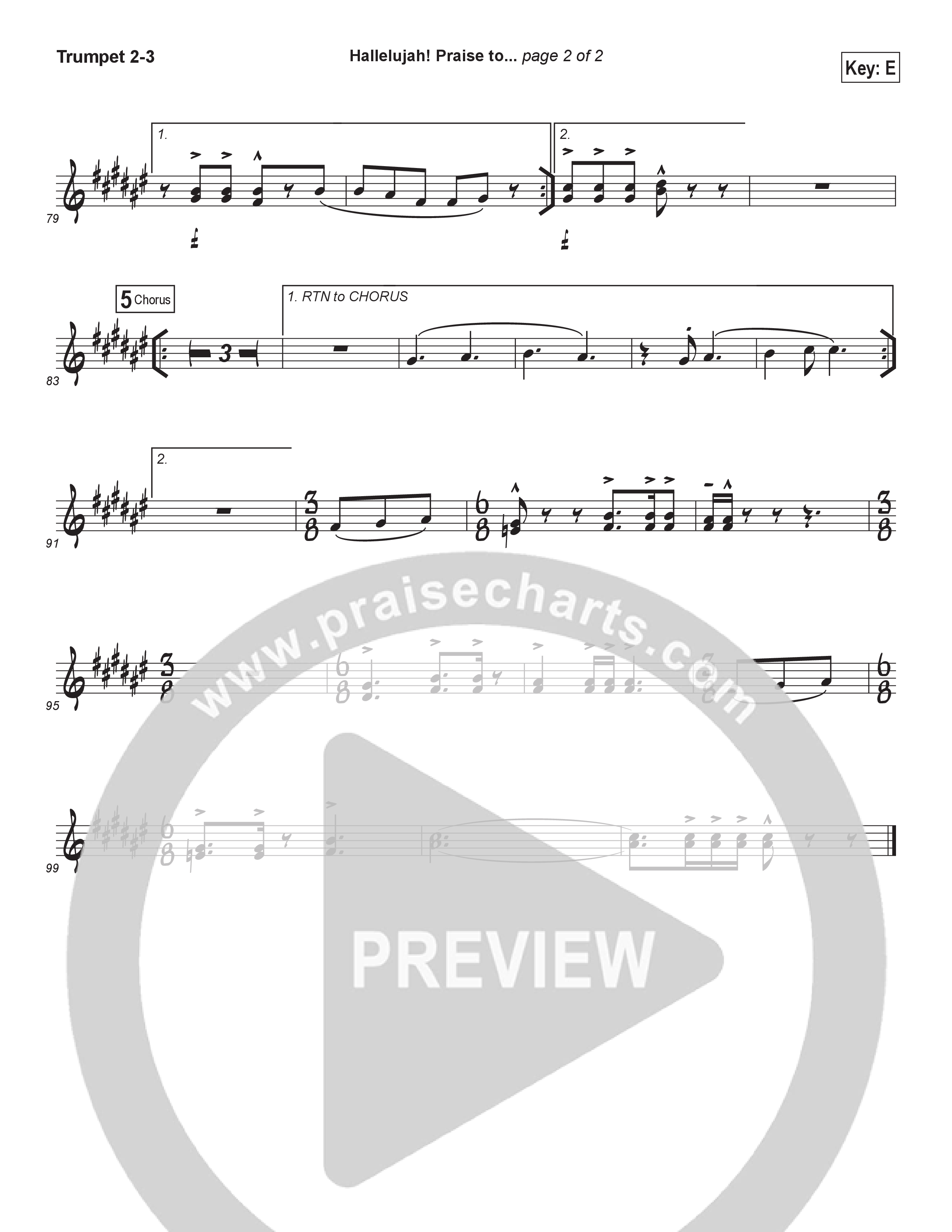 Hallelujah Praise To The Great I Am (Choral Anthem SATB) Trumpet 2/3 (Brad Henderson)