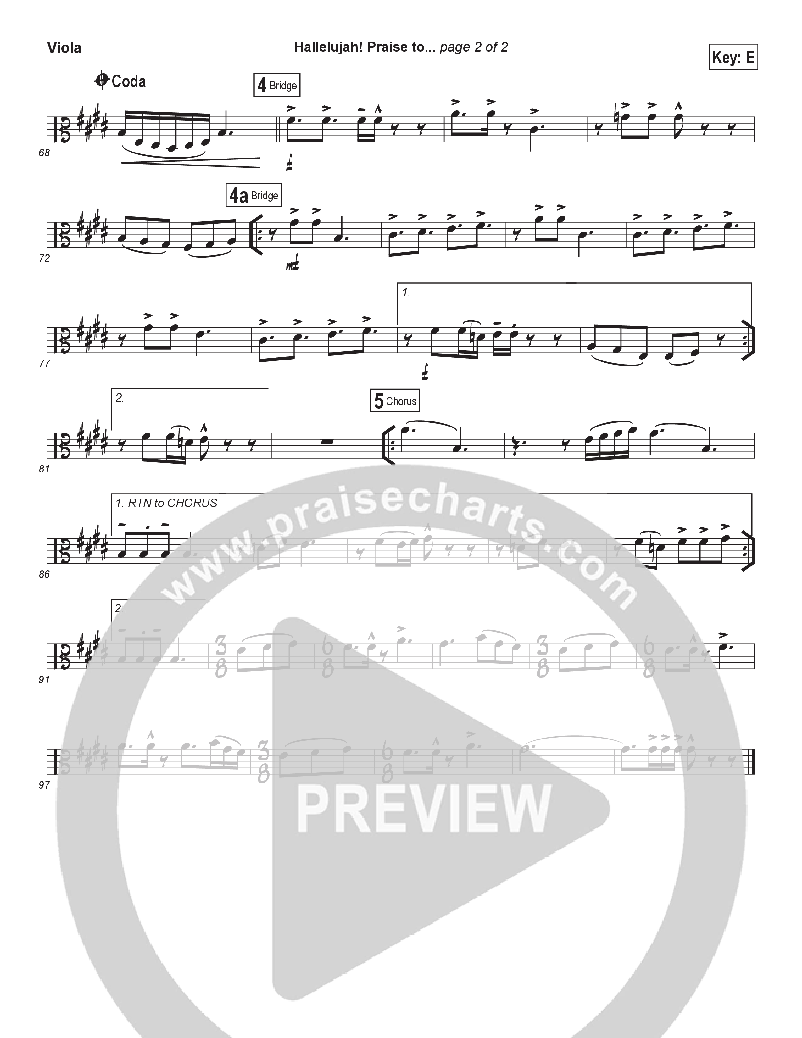 Hallelujah Praise To The Great I Am (Choral Anthem SATB) Viola (Brad Henderson)