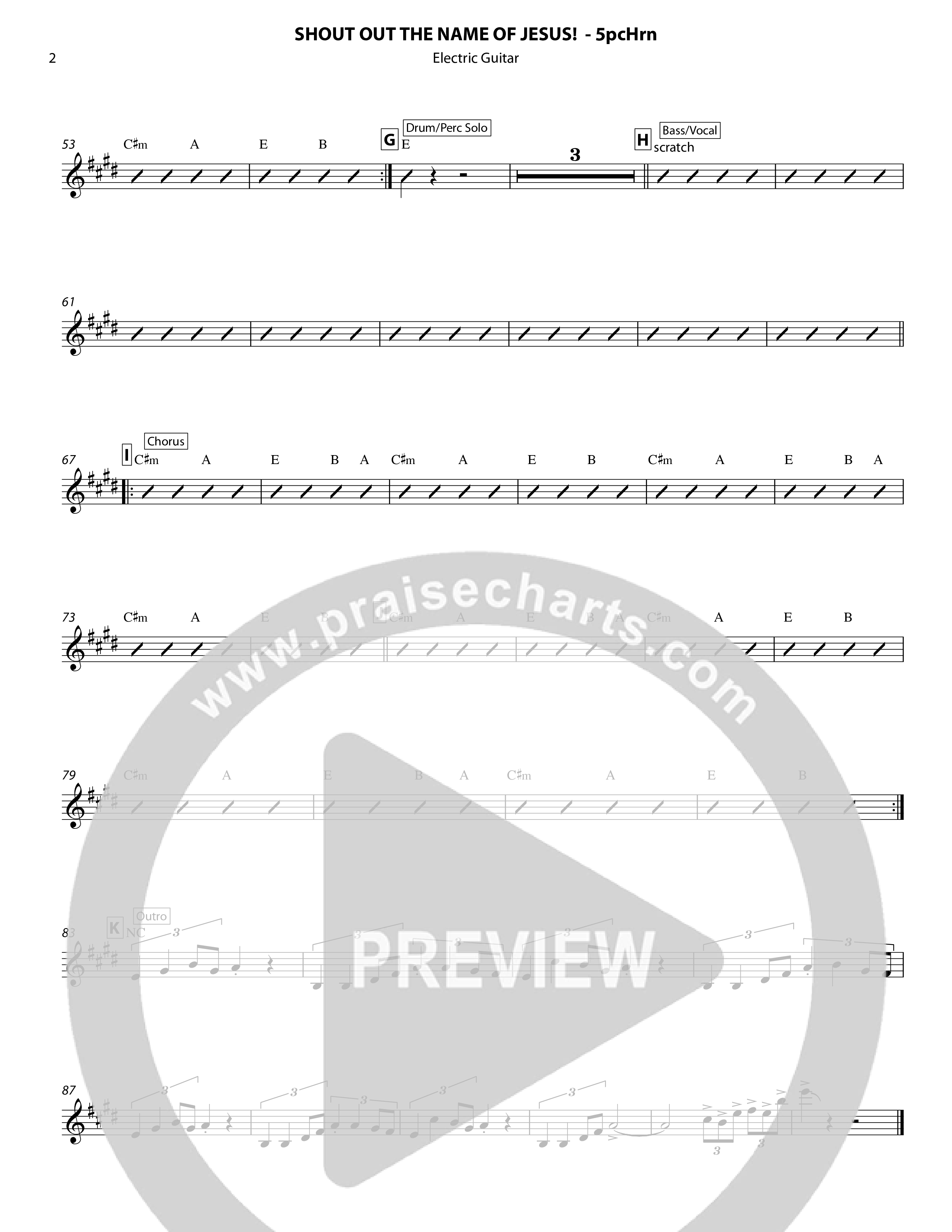 Shout Out The Name Of Jesus (5 Piece Brass) Electric Guitar (Chris Hansen)