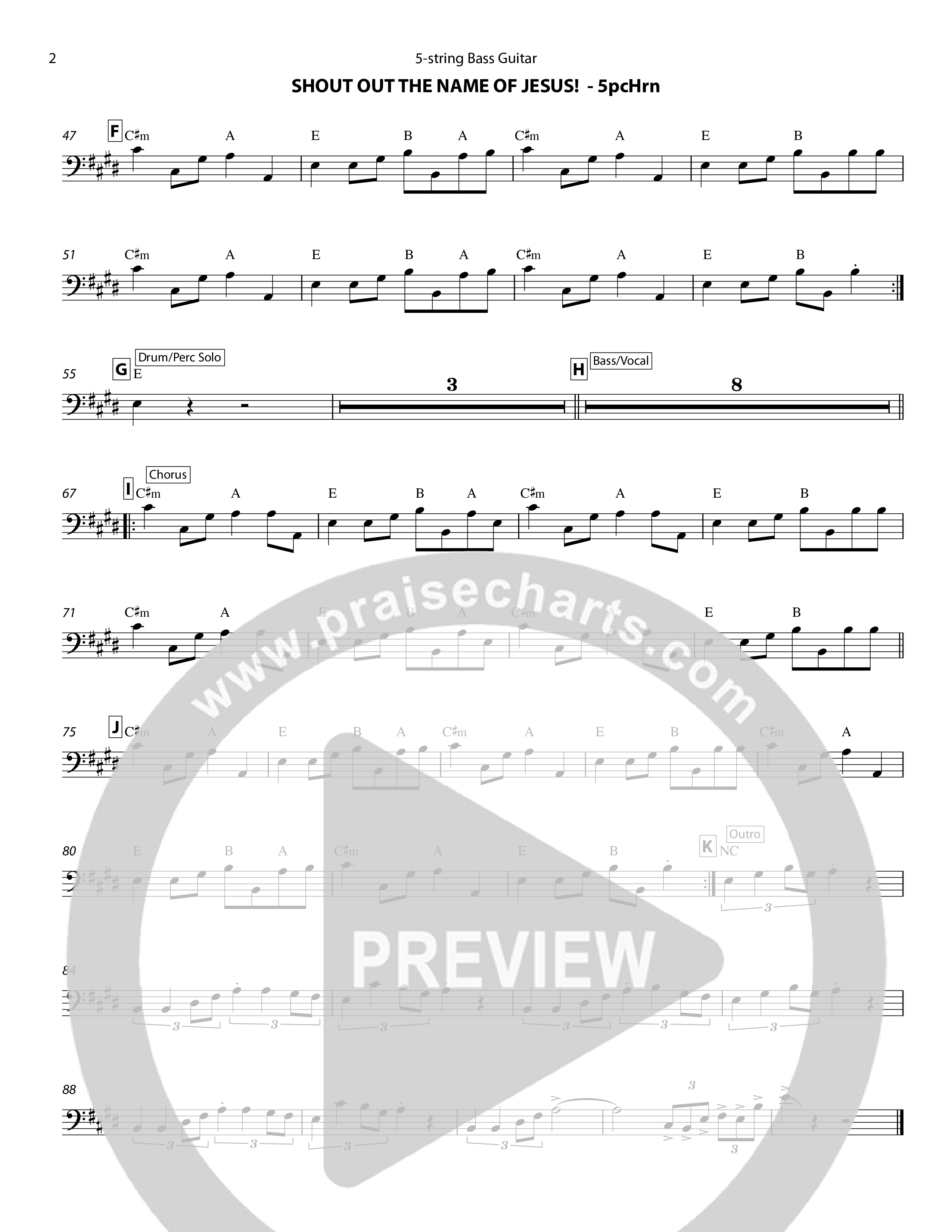 Shout Out The Name Of Jesus (5 Piece Brass) Guitar (Chris Hansen)