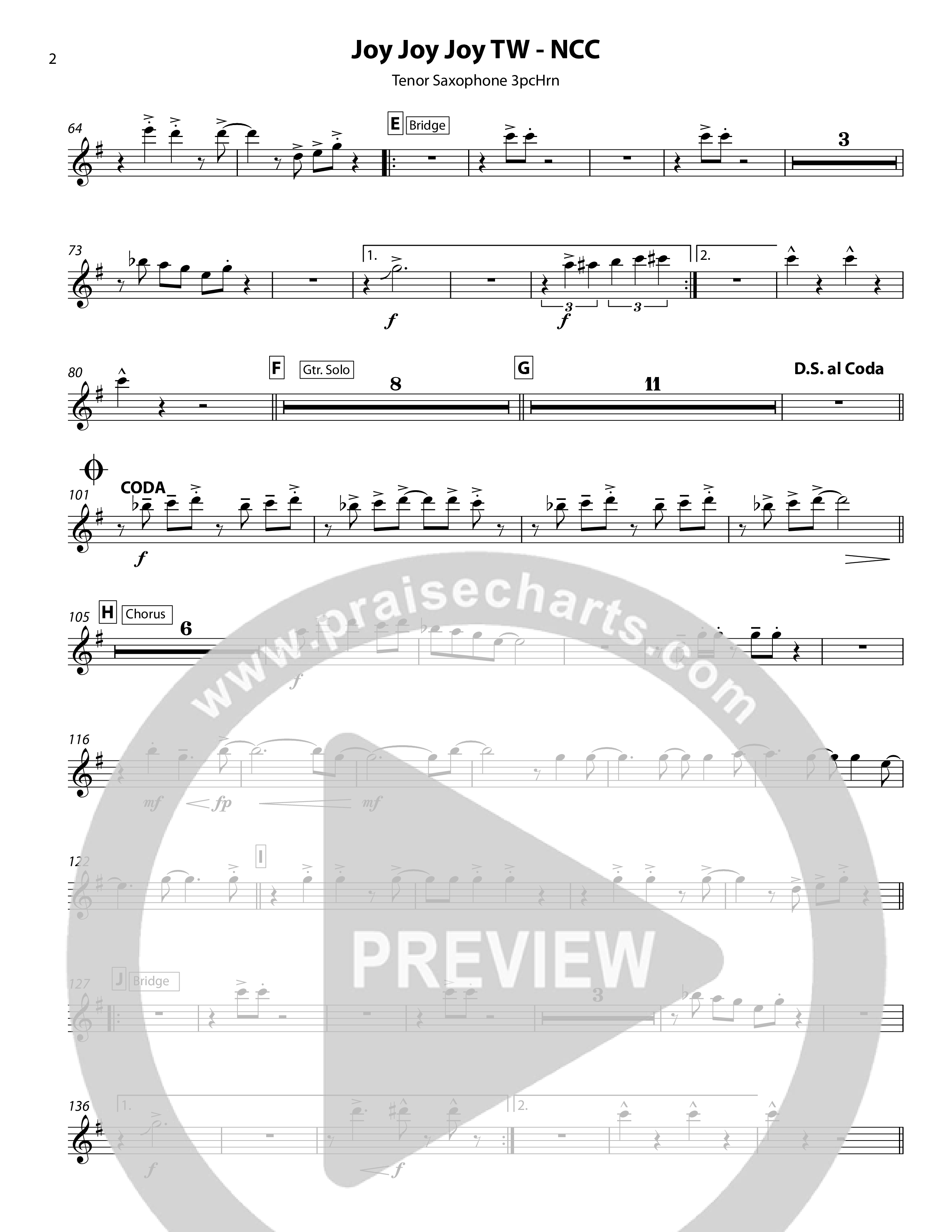 Joy Joy Joy (3 Piece Brass) Tenor Sax/Baritone T.C. (Chris Hansen)