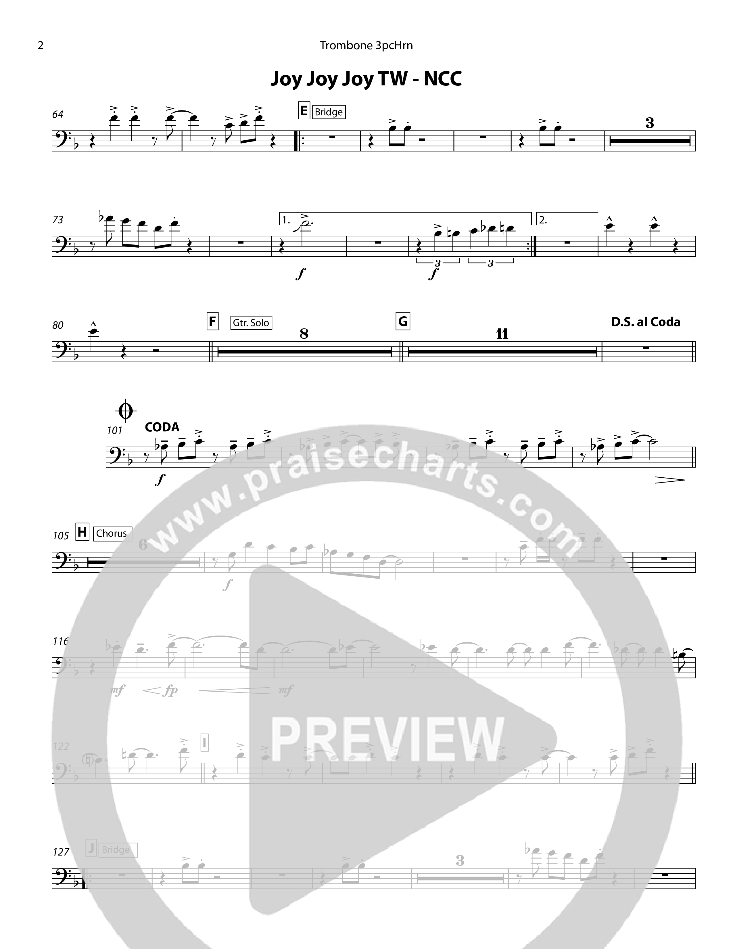 Joy Joy Joy (3 Piece Brass) Trombone (Chris Hansen)