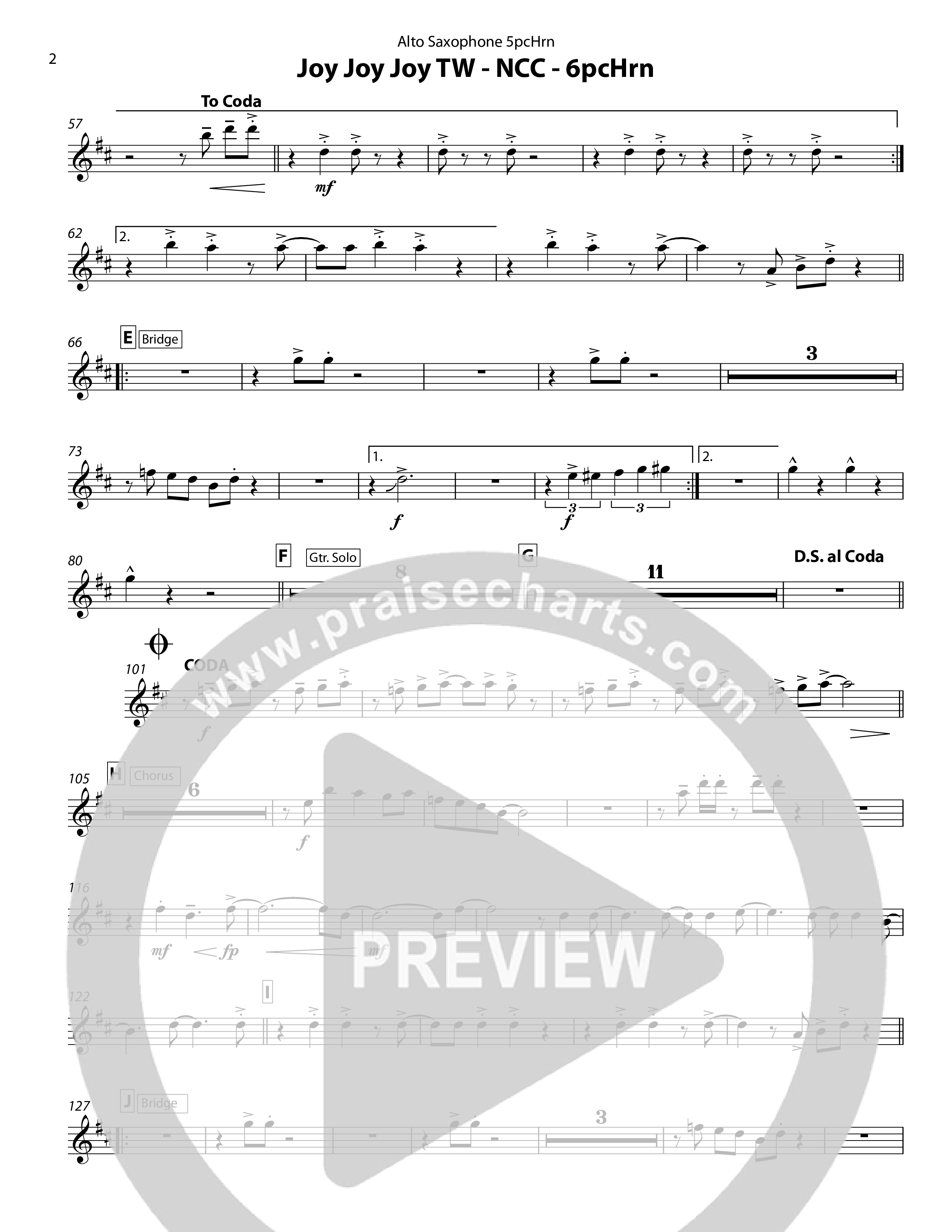 Joy Joy Joy (5 Piece Brass) Alto Sax (Chris Hansen)