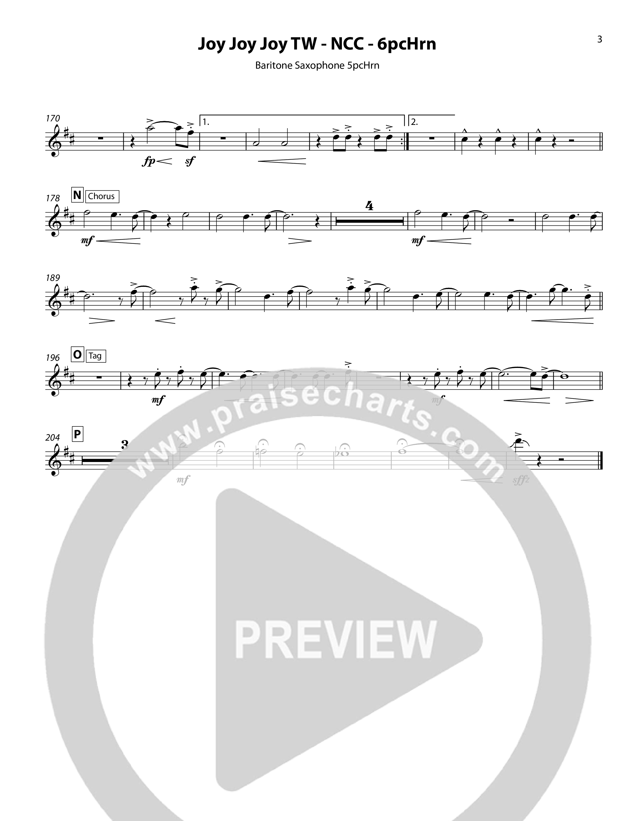 Joy Joy Joy (5 Piece Brass) Bari Sax (Chris Hansen)