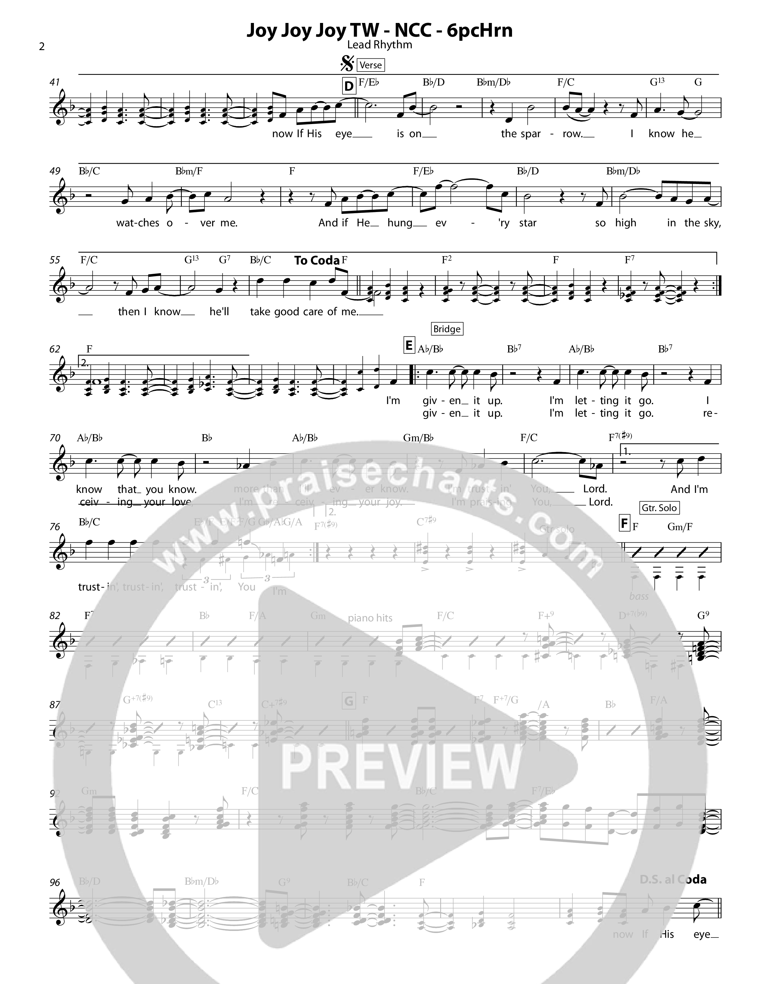 Joy Joy Joy (5 Piece Brass) Lead Sheet (SAT) (Chris Hansen)