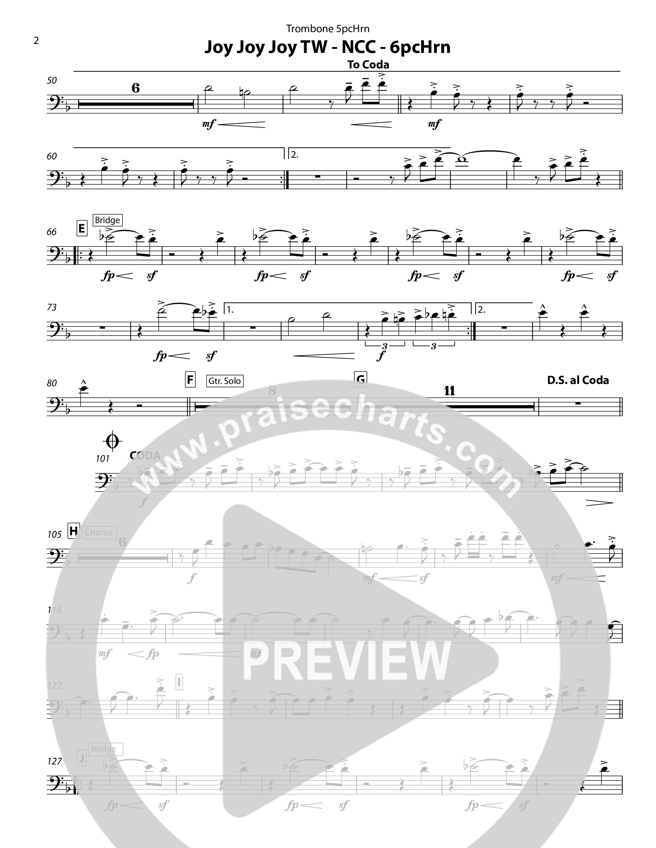 Joy Joy Joy (5 Piece Brass) Trombone (Chris Hansen)