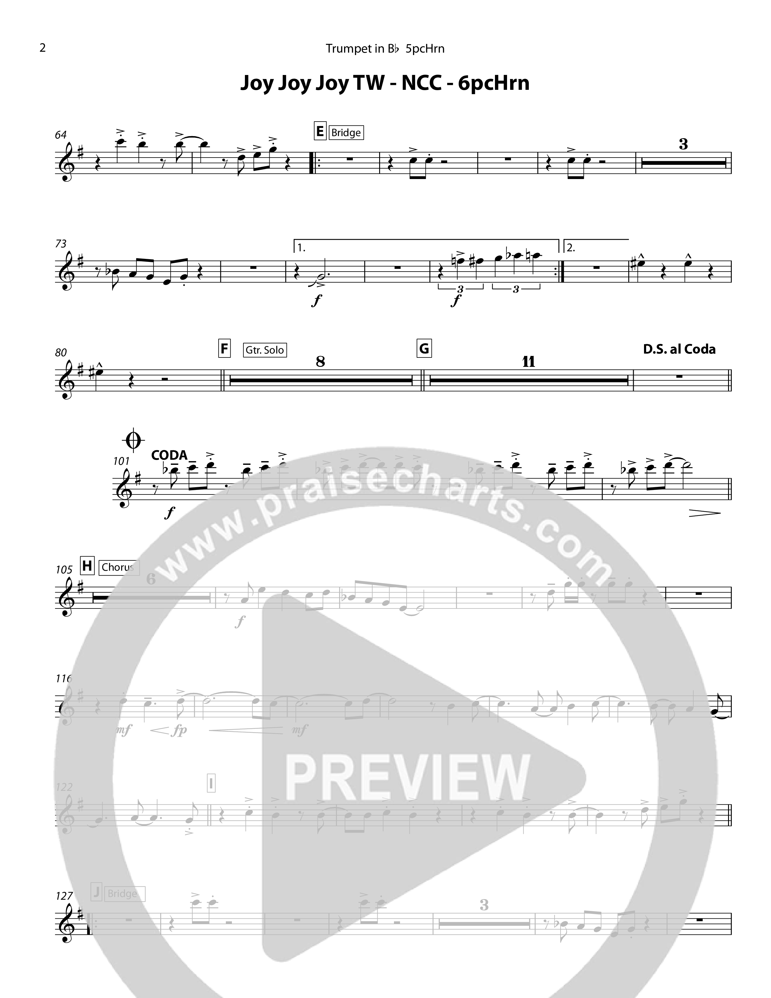 Joy Joy Joy (5 Piece Brass) Trumpet (Chris Hansen)