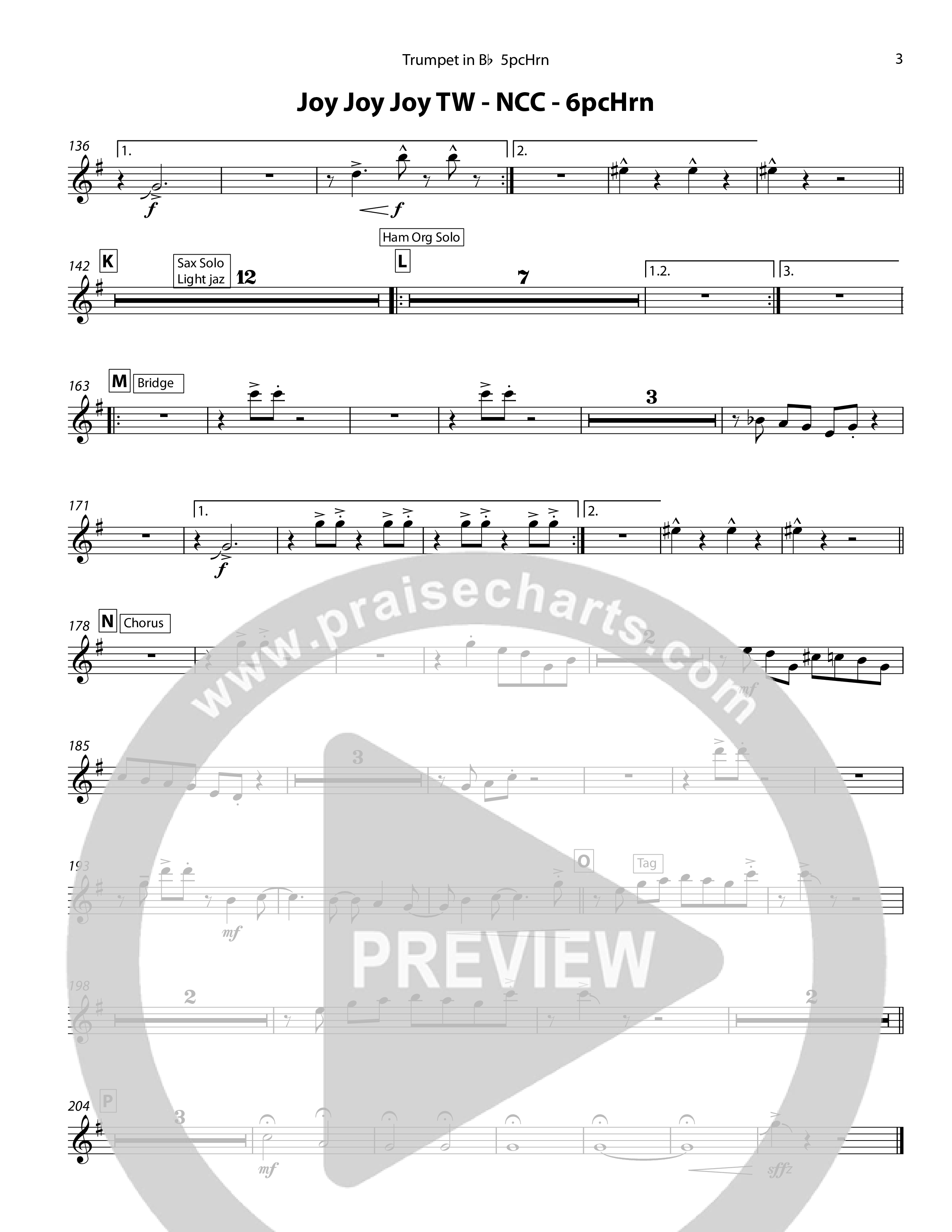 Joy Joy Joy (5 Piece Brass) Trumpet (Chris Hansen)