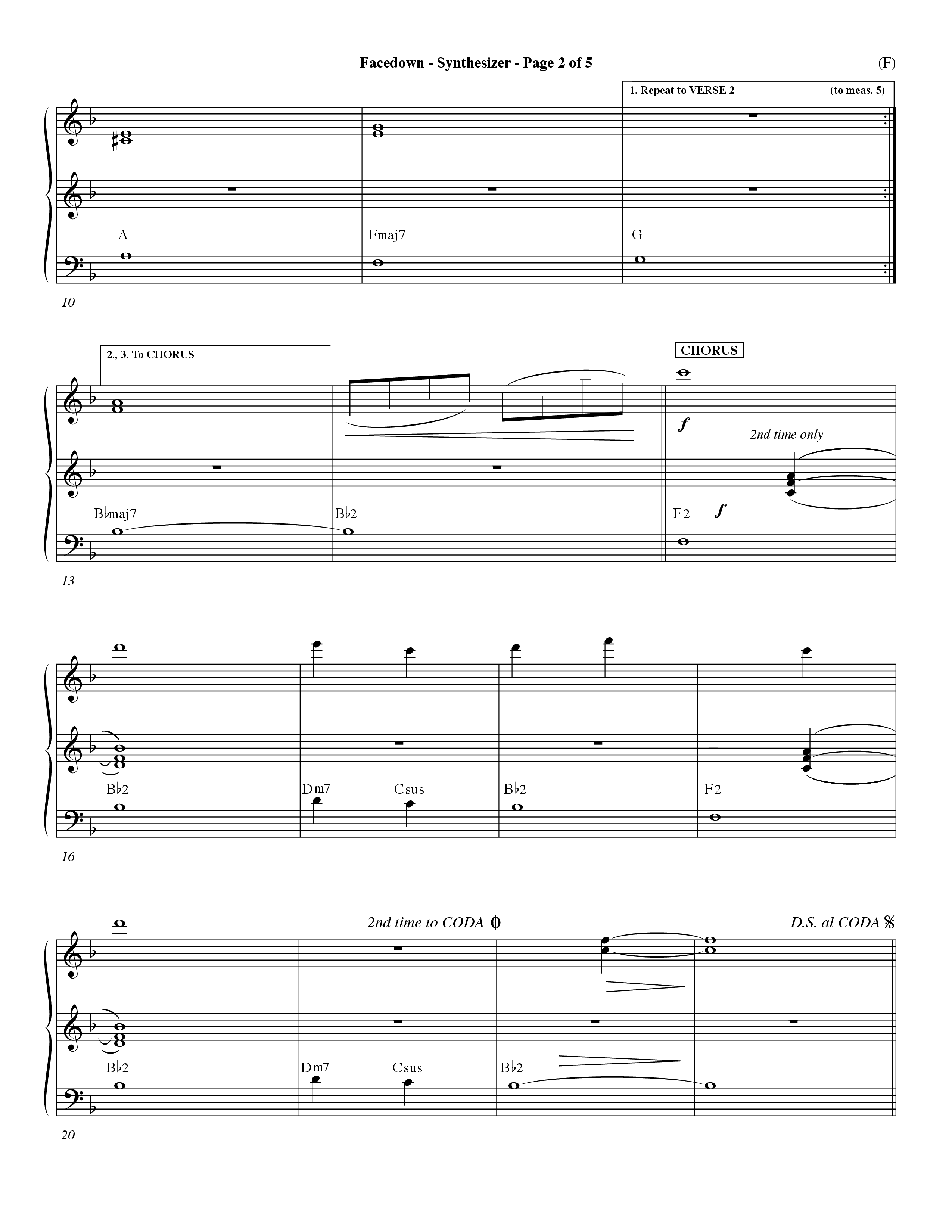 Facedown (Choral Anthem SATB) Synth (Word Music Choral / Orch. Dave Williamson)