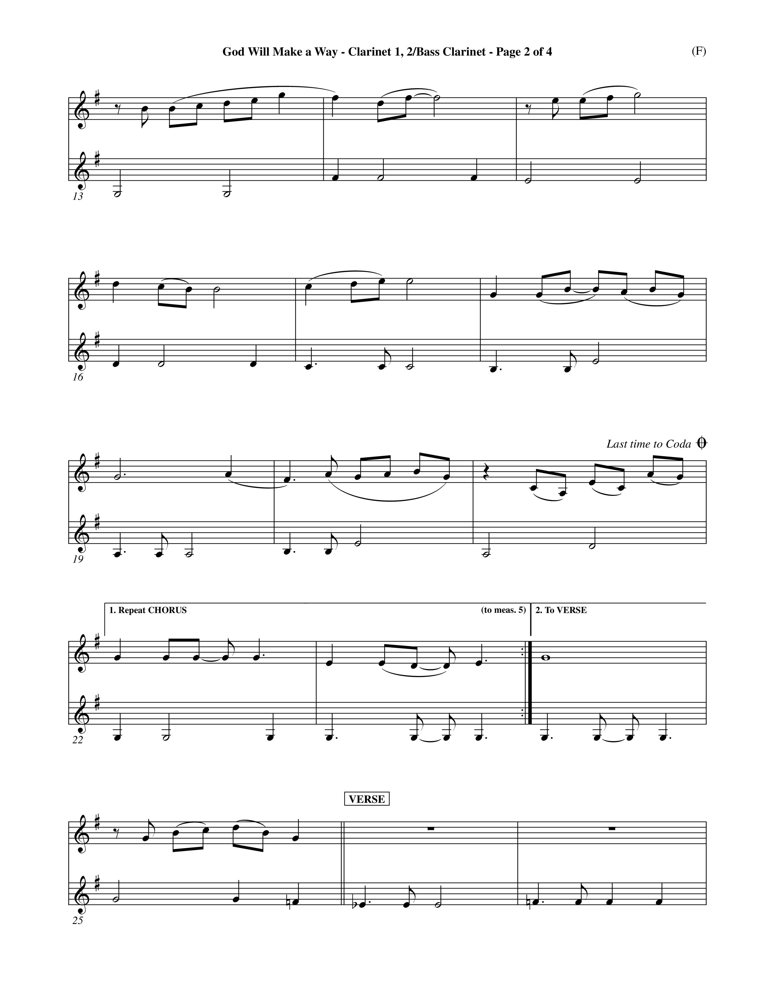 God Will Make A Way (Choral Anthem SATB) Clarinet 1/2, Bass Clarinet (Word Music Choral / Orch. Andrew High / Orch. Shaun Walvoord)