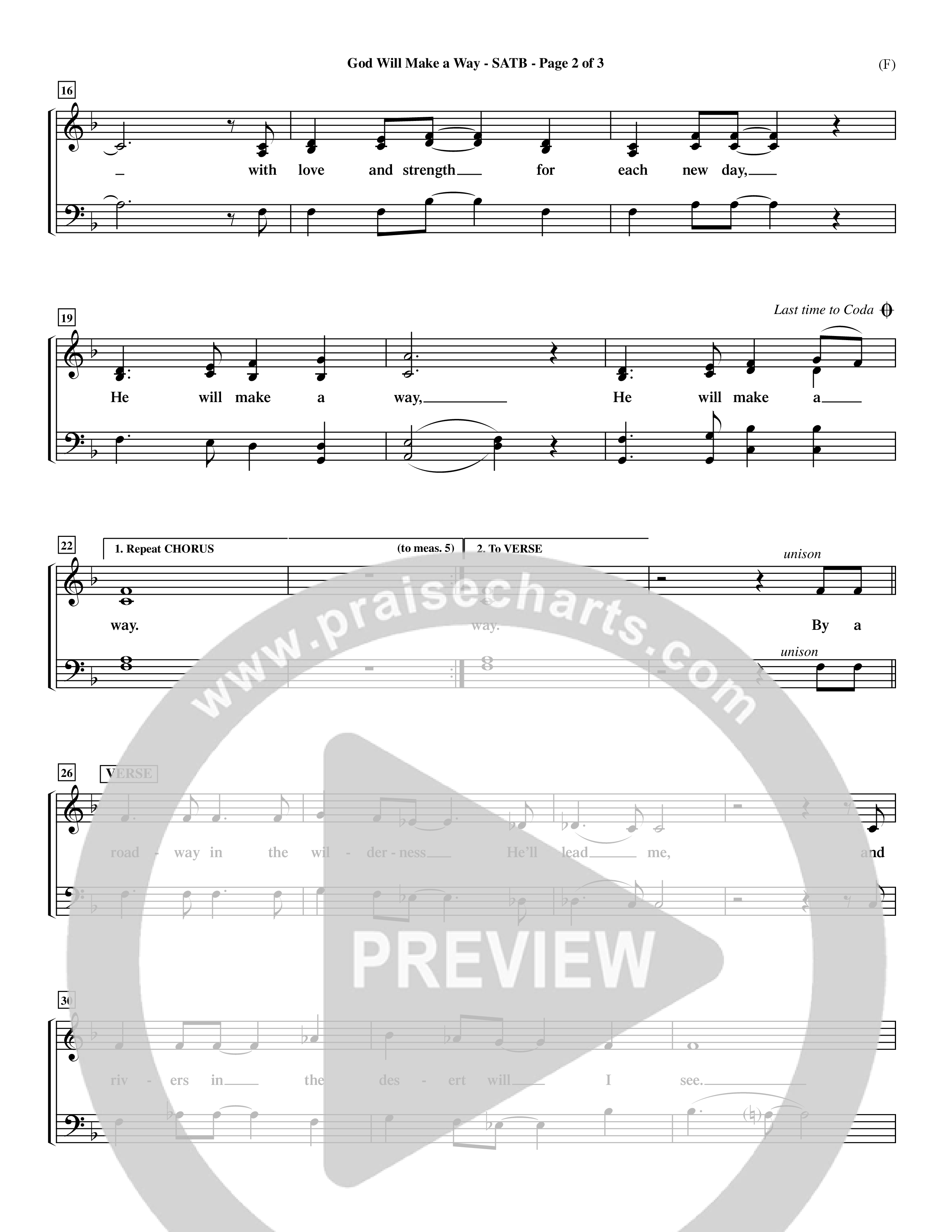 God Will Make A Way (Choral Anthem SATB) Keyboard/Vocal (SATB) (Word Music Choral / Orch. Andrew High / Orch. Shaun Walvoord)